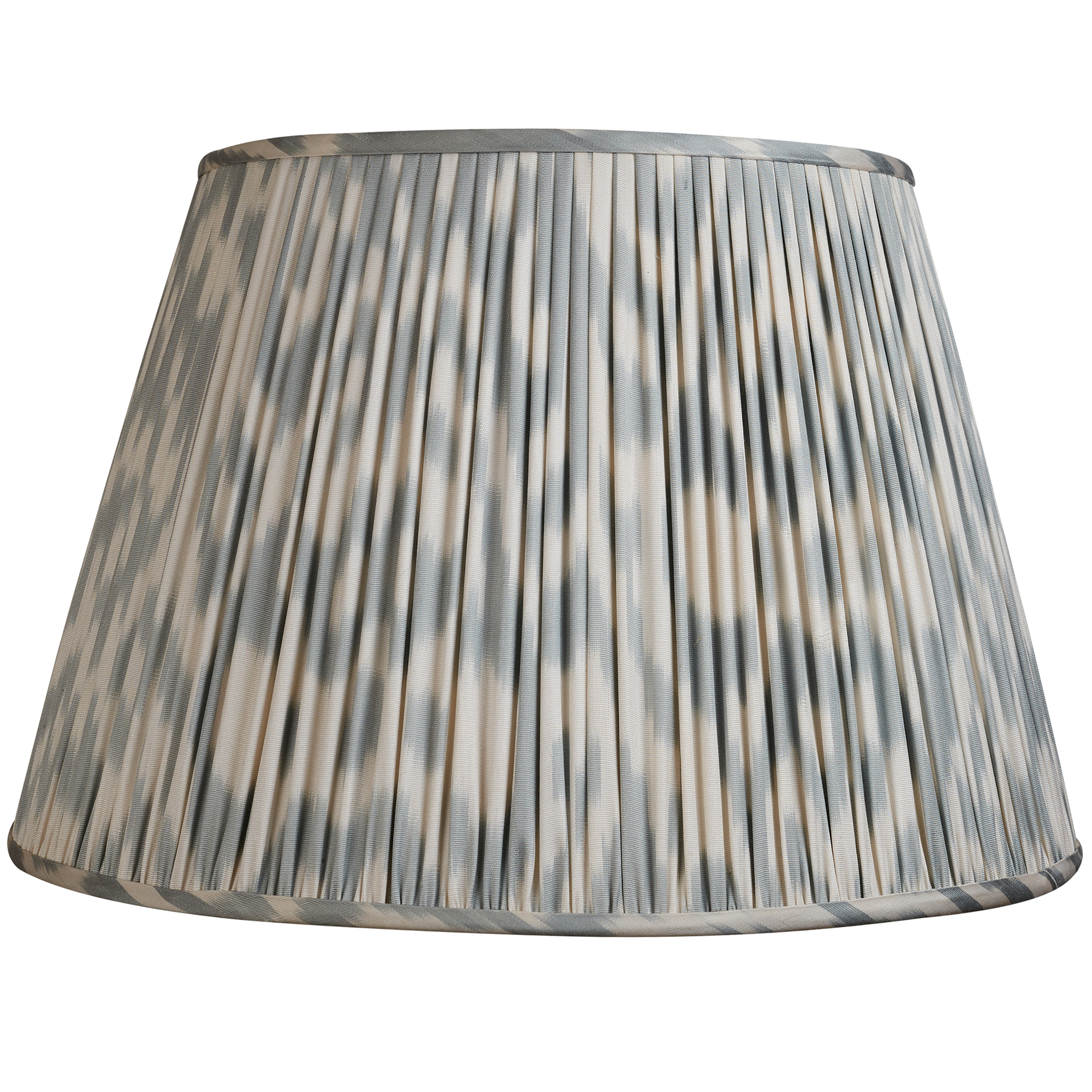 18 Inch (46cm) Blue And Cream Cotton and Silk Ikat Lampshade