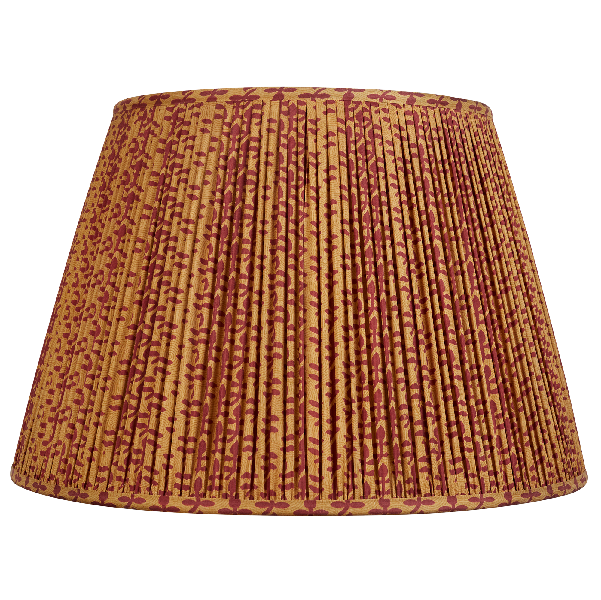 18 Inch - 46cm Caramel with red motif design silk sari lampshade