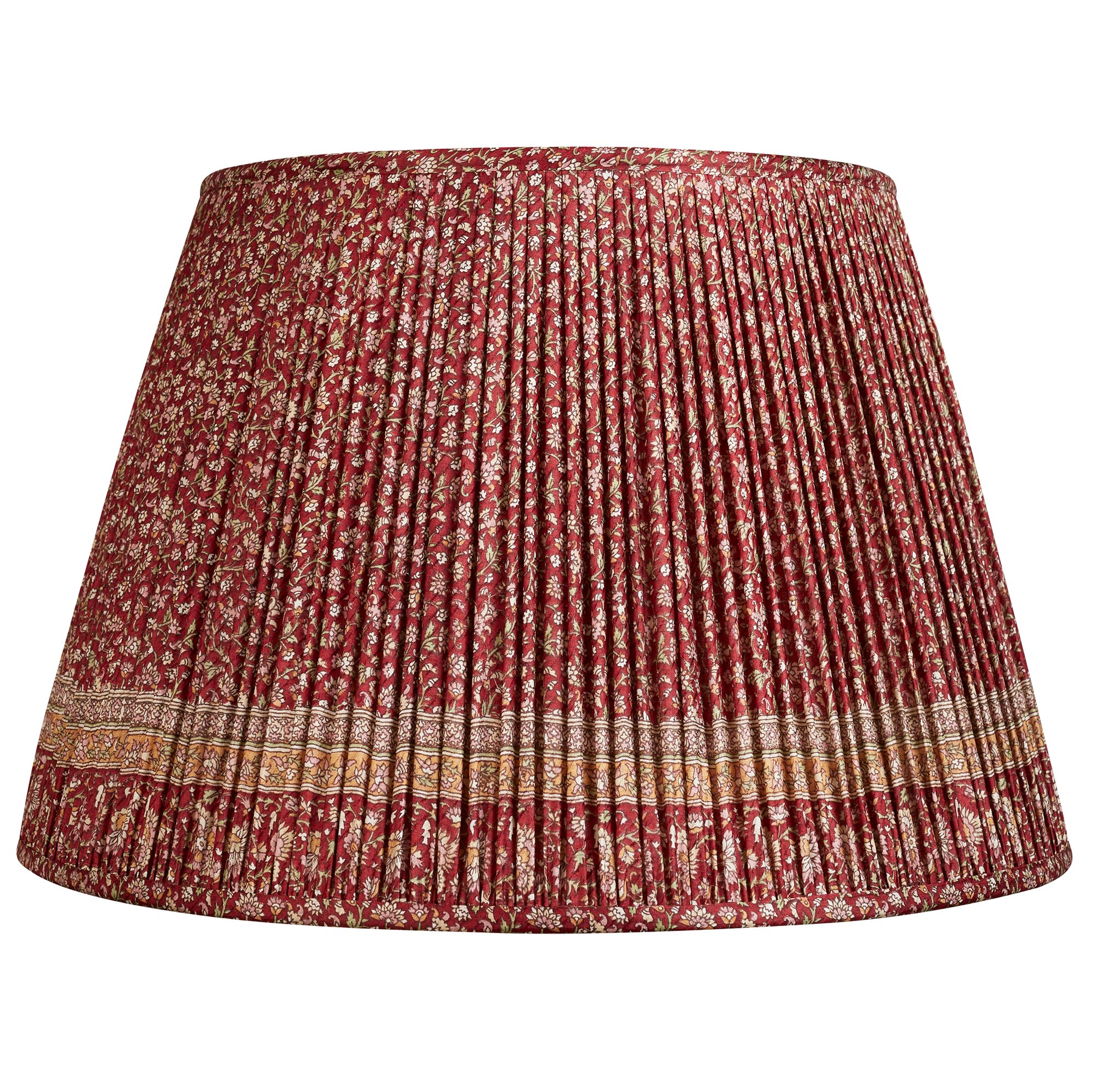 18 Inch - 46cm Burgundy floral  with border design silk sari lampshade