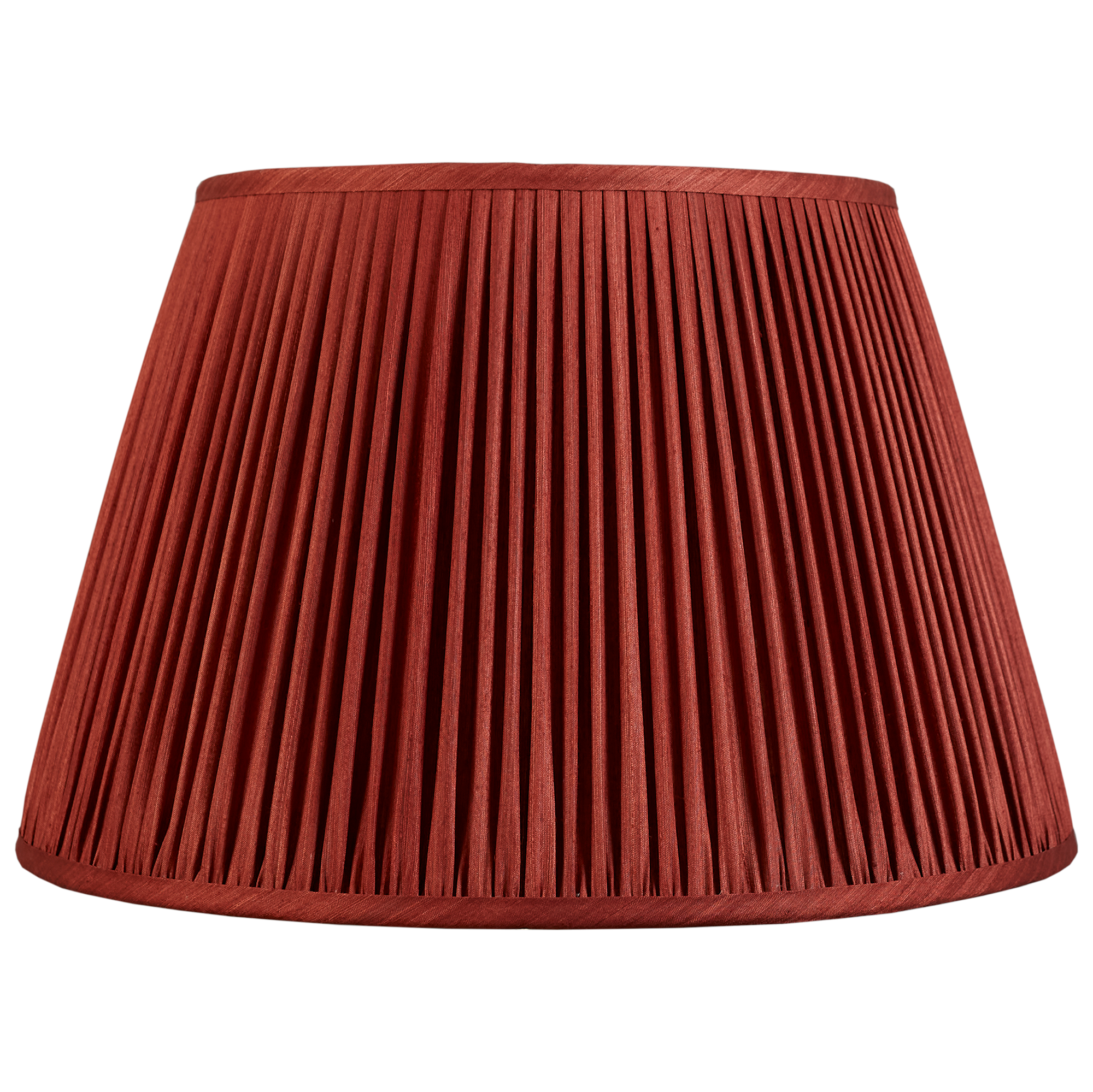 20 inch Gathered red/coral Mulberry silk lampshade