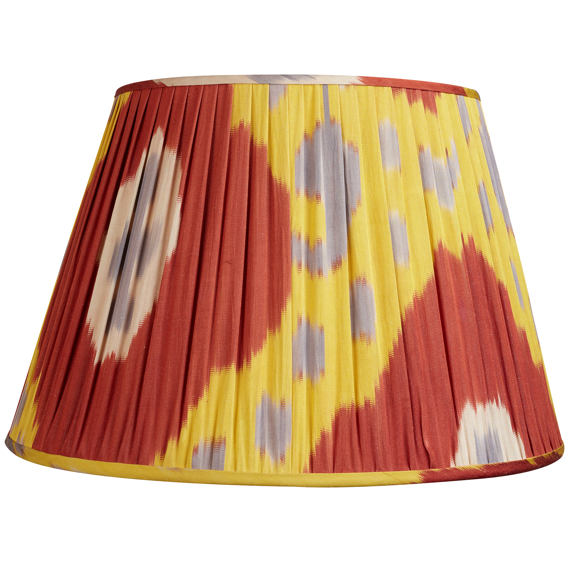 18 Inch - 46cm Red and Yellow Cotton and Silk Ikat Lampshade