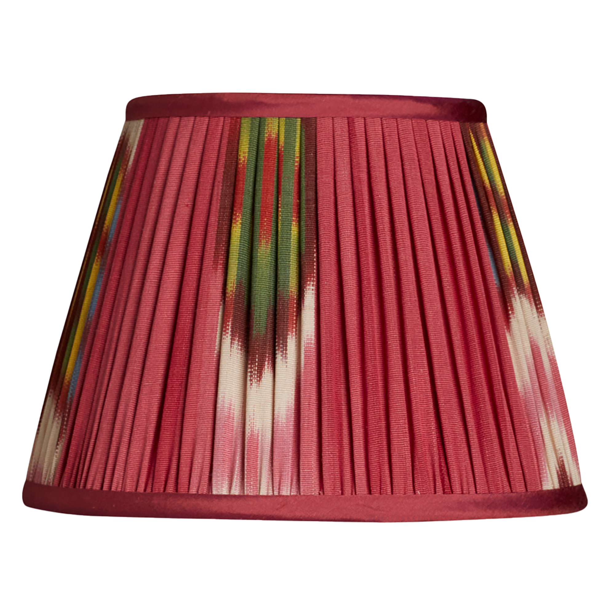 8 inch - 20 cm Magenta cotton and silk ikat lampshade