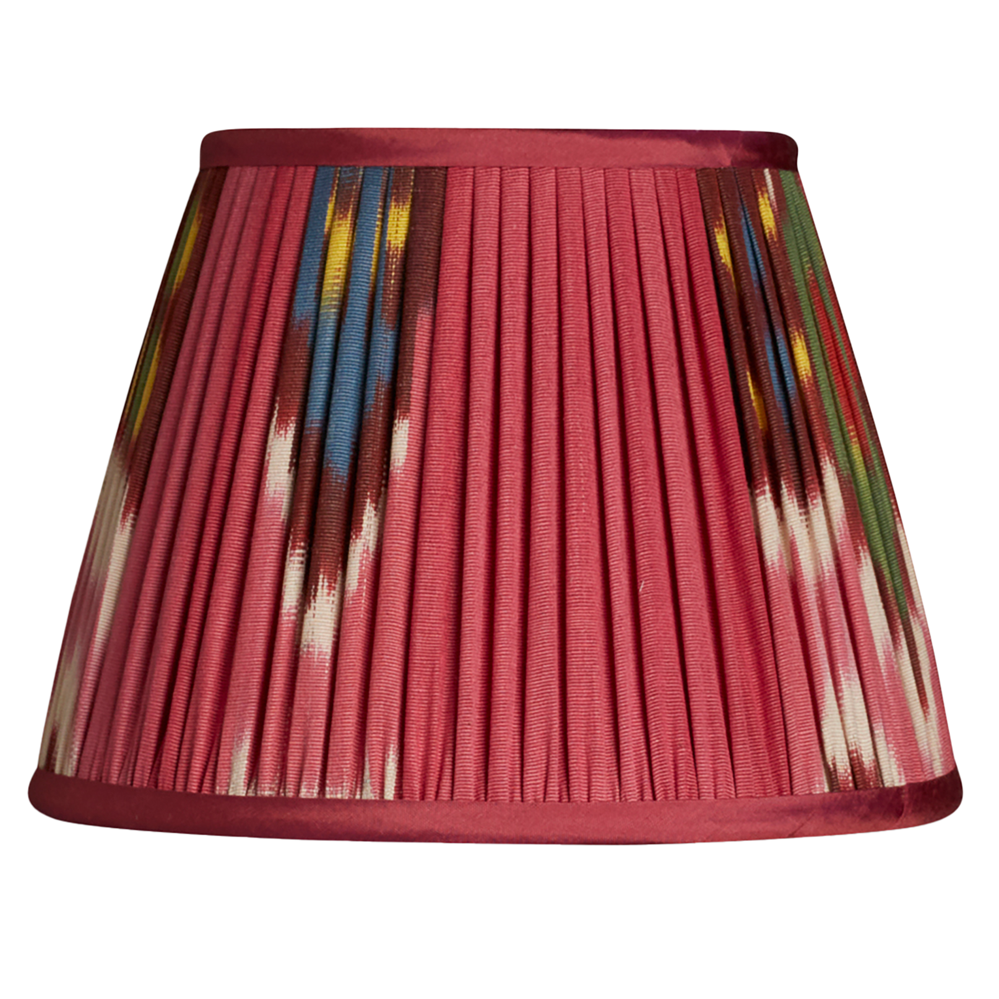 8 inch - 20 cm Magenta cotton and silk ikat lampshade