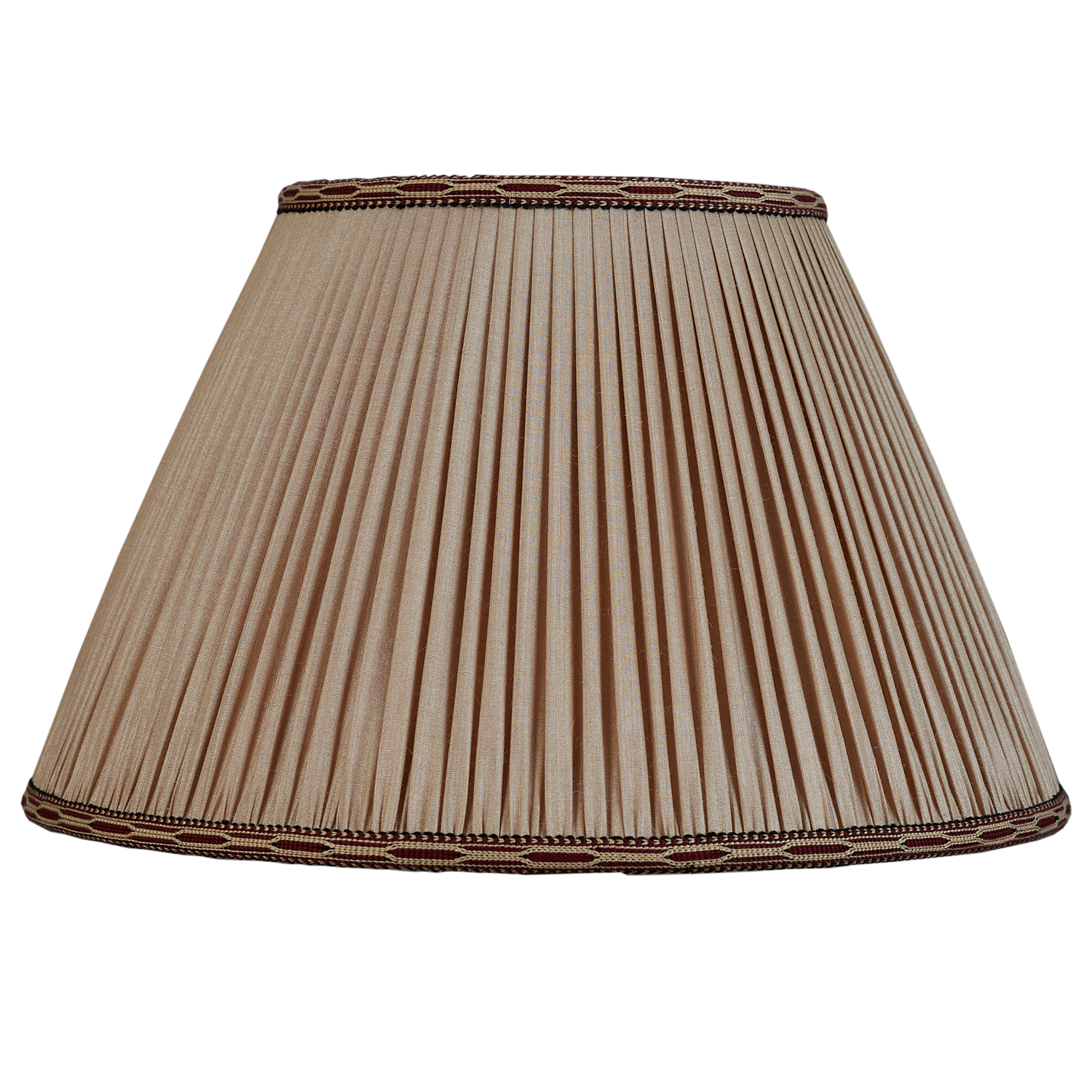 14 inch Mink Tussar Silk with Burgundy Trim