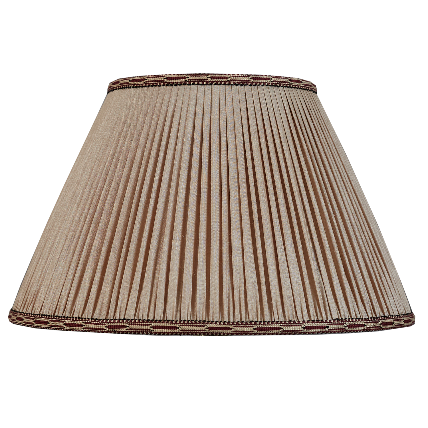 14 inch Mink Tussar Silk with Burgundy Trim