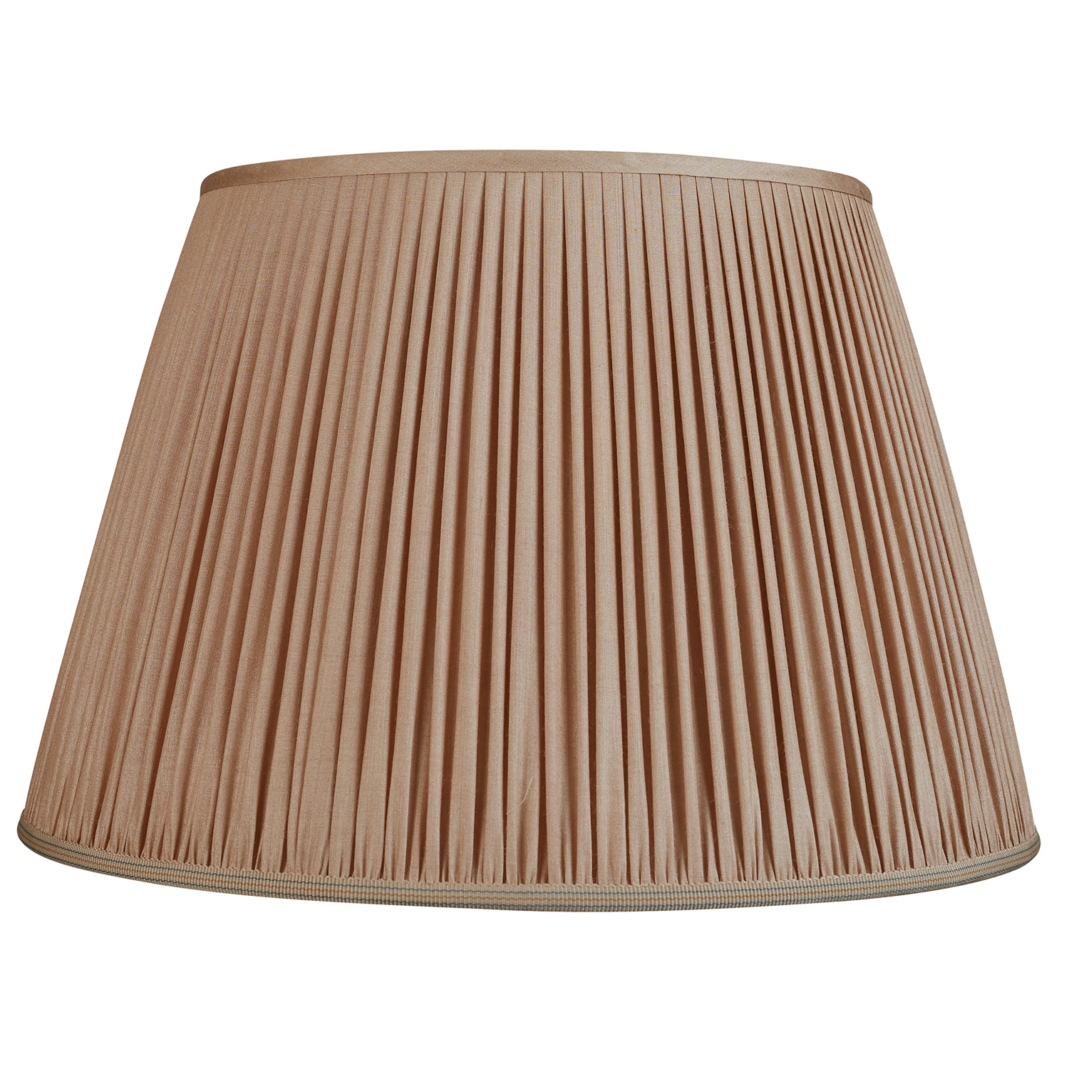 18 Inch - 46cm Mink Tussar silk lampshade with trim to base