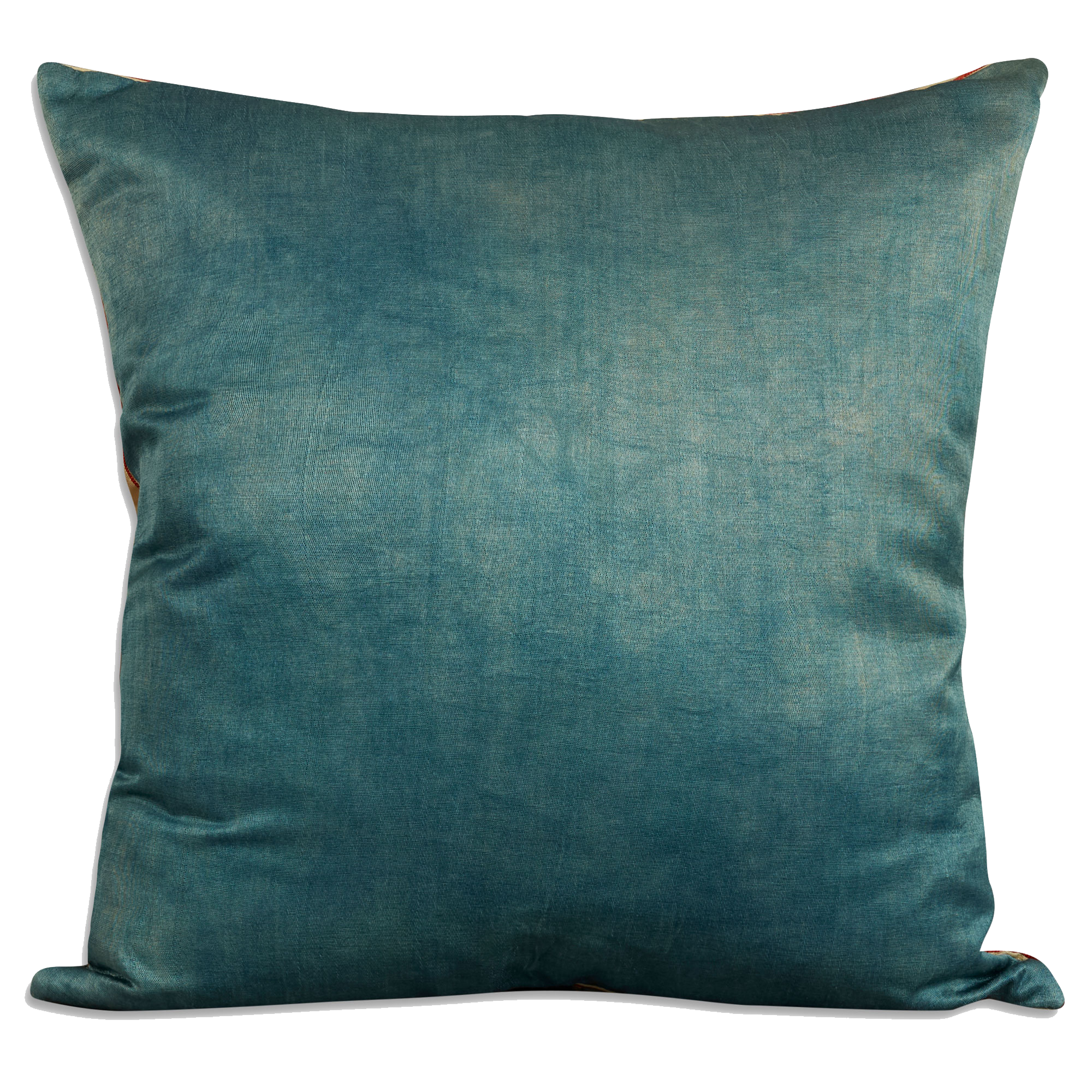 Square floral silk suzani embroidered cushion - pillow