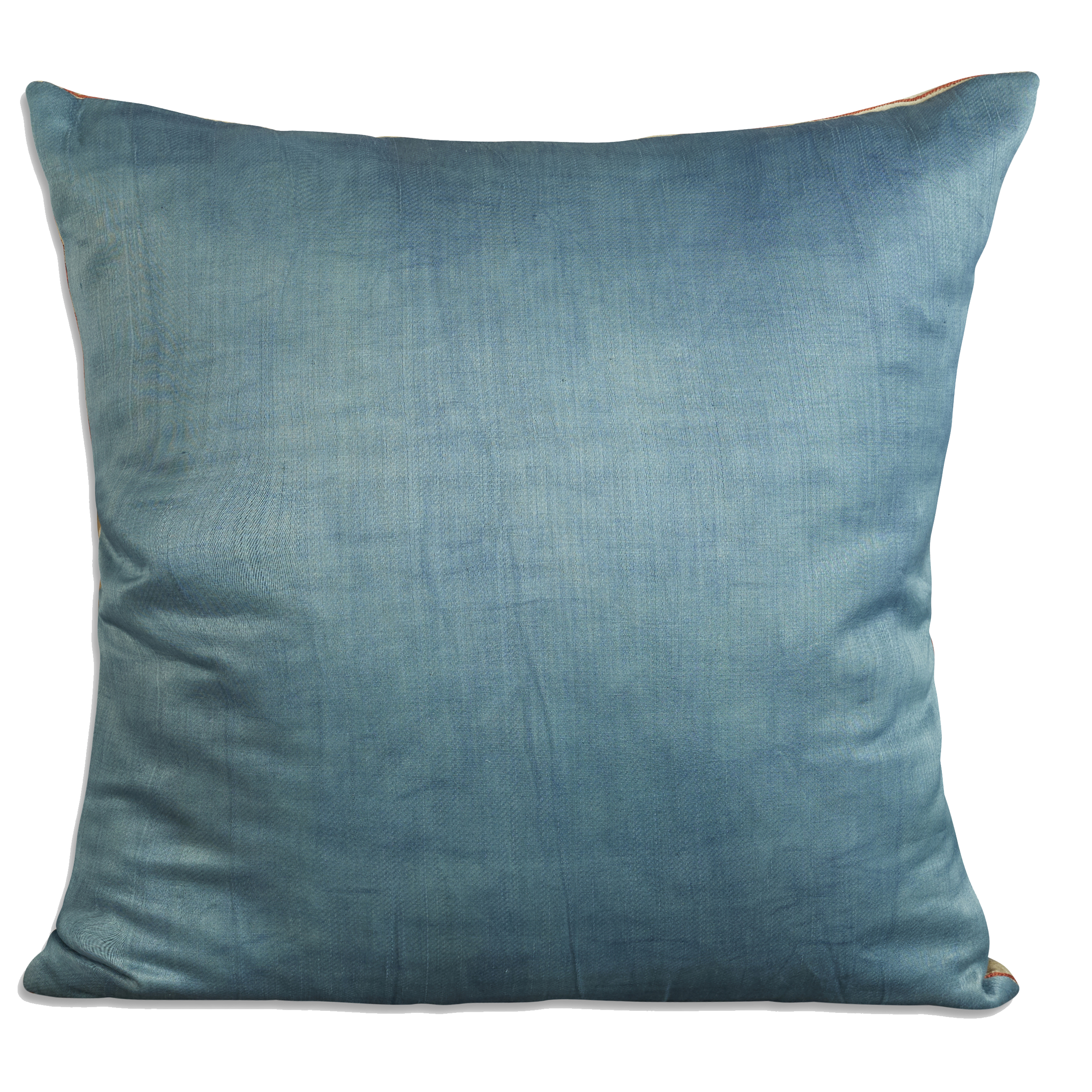 Square floral silk suzani embroidered cushion - pillow