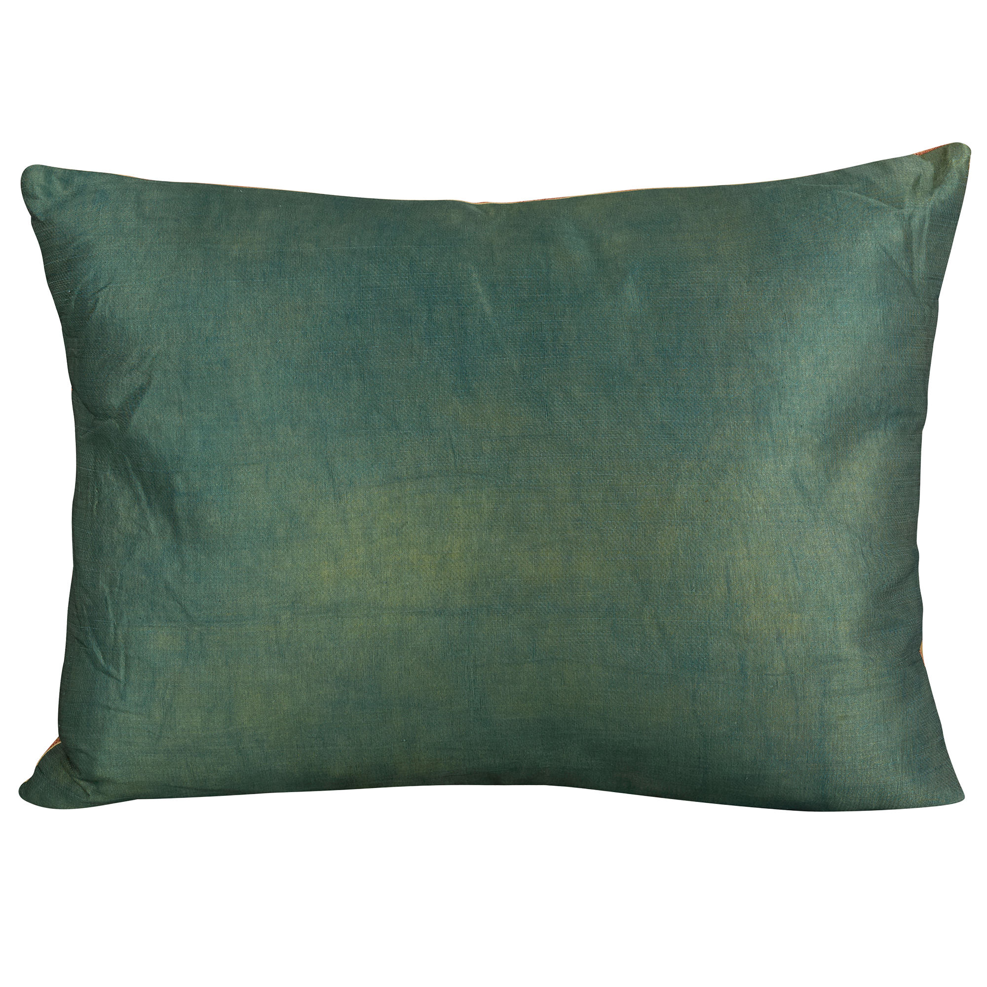 Rectangular silk suzani embroidered cushion- pillow with central floral design