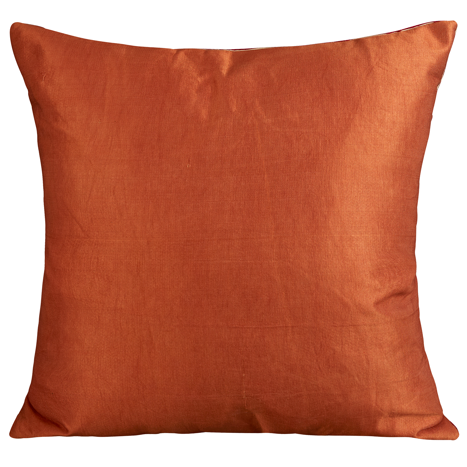 Square silk suzani embroidered cushion- pillow with all over foliate design