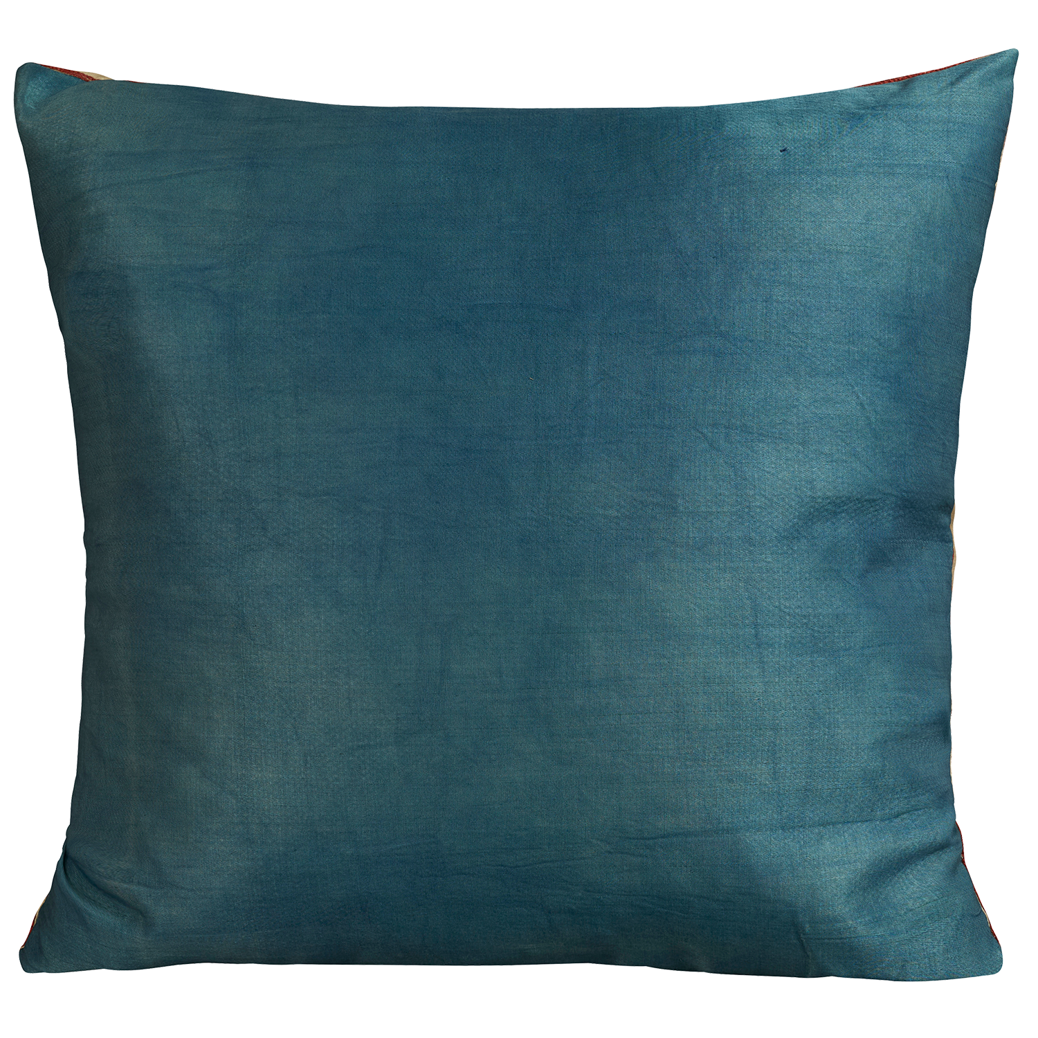 Square silk suzani embroidered cushion- pillow with with floral design