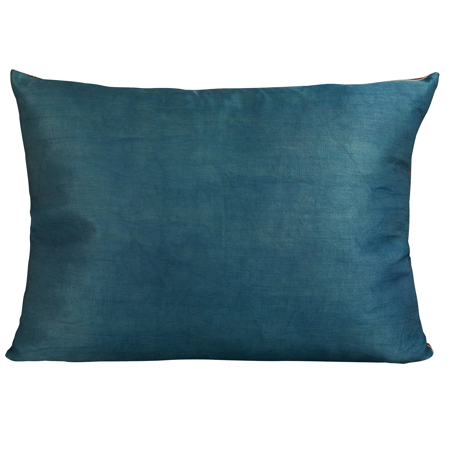 Rectangular silk suzani embroidered cushion - pillow with paisley motif