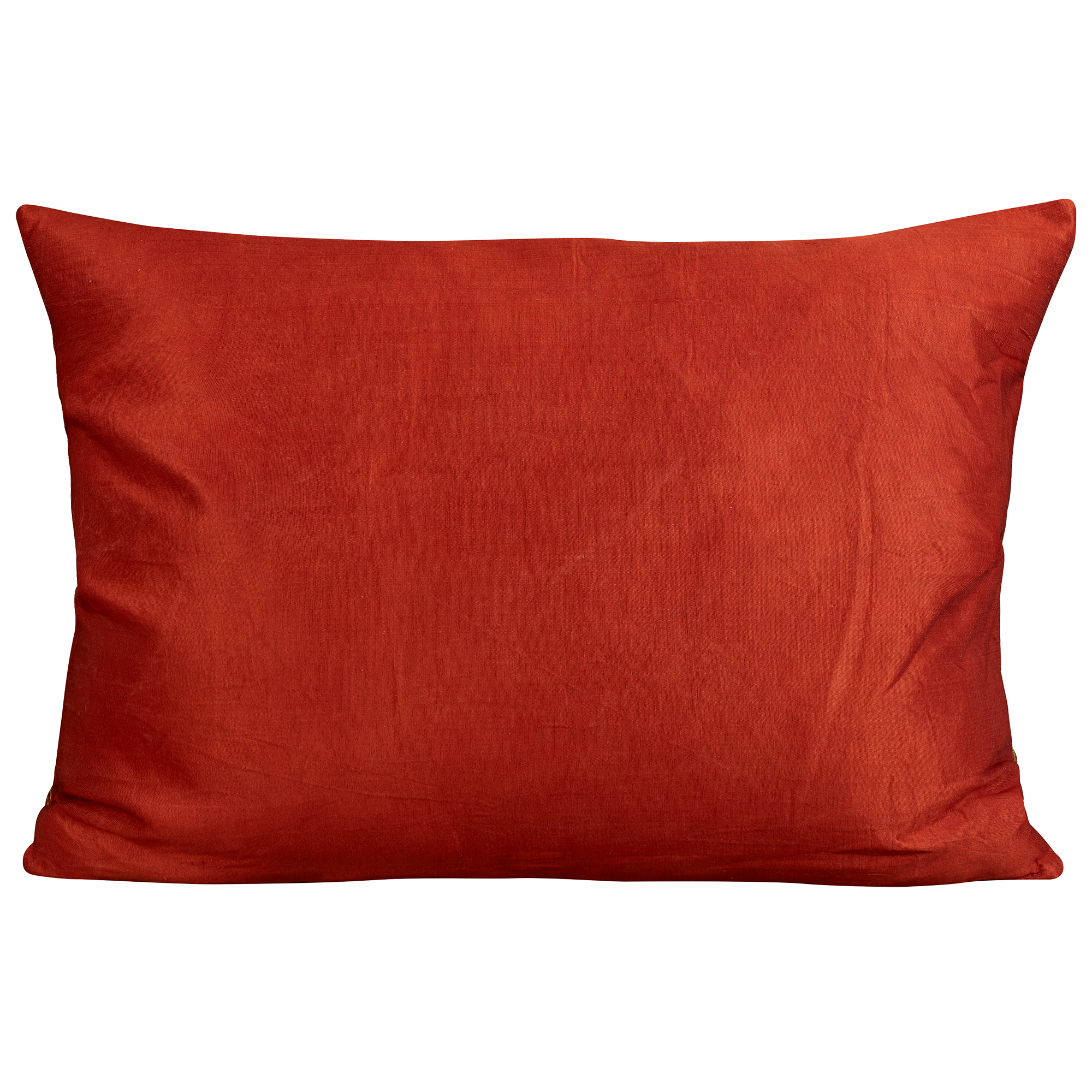 Rectangular floral silk suzani embroidered cushion -pillow with red tulip design on green ground