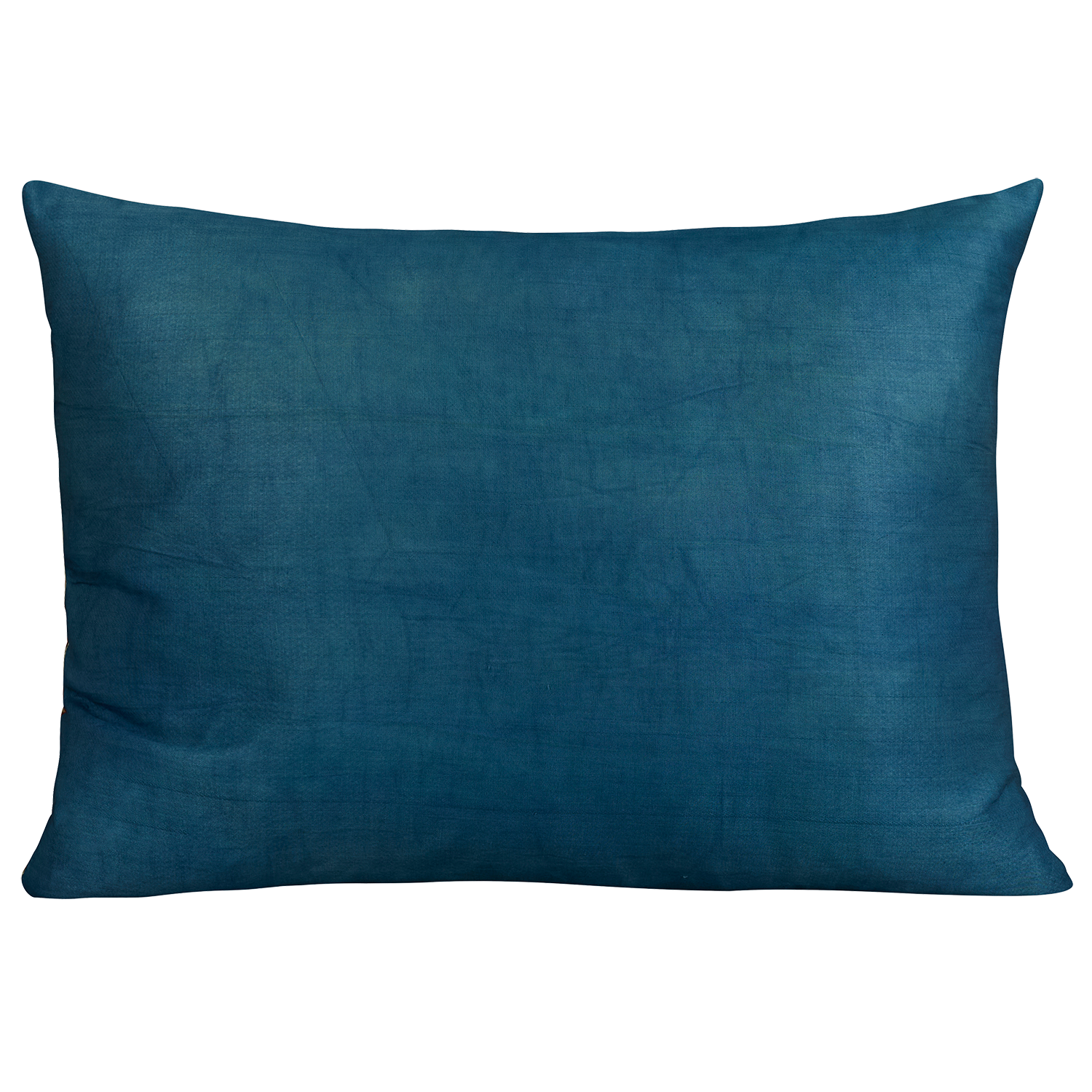 Rectangular silk suzani embroidered cushion - pillow with scrolling floral design and a central medallion