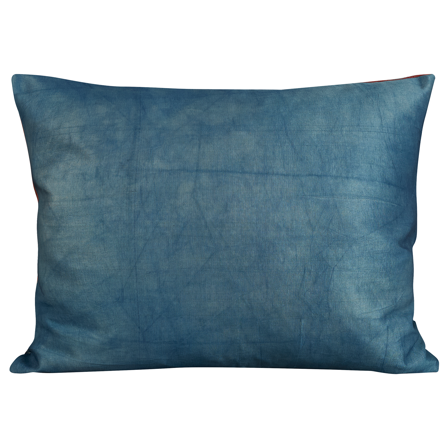 Rectangular silk suzani cushion with all over floral design on peach/pink silk background