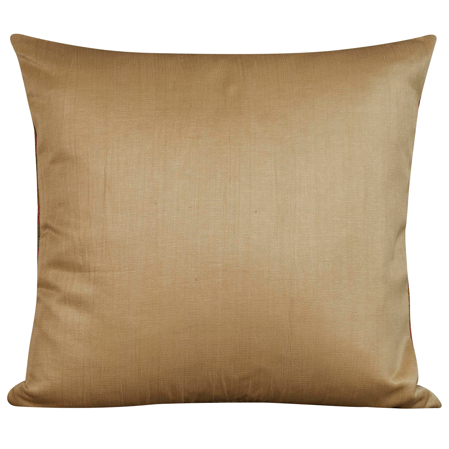 Square silk suzani cushion with classic ottoman carnation design on cream silk background