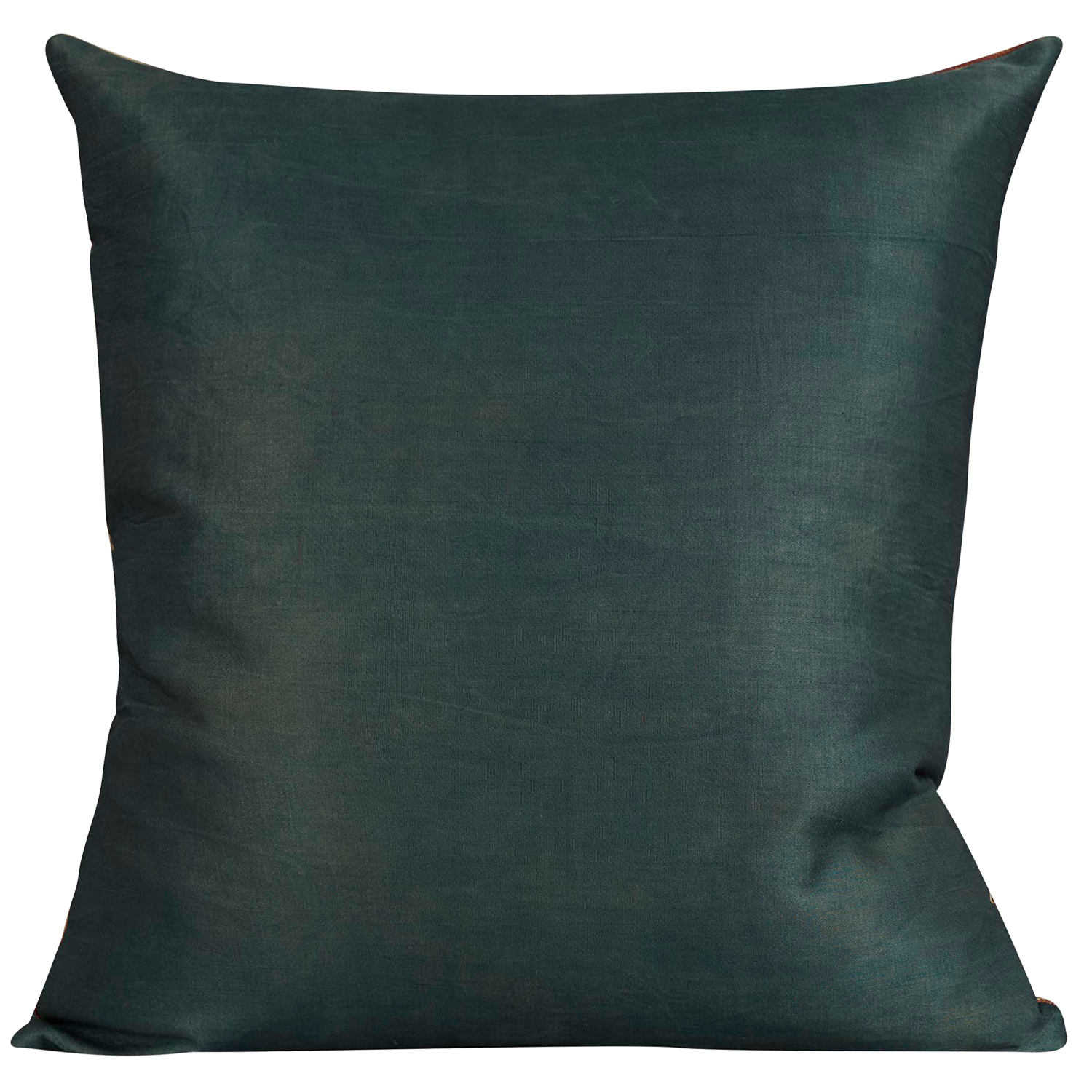 Square silk suzani cushion with classic ottoman oxblood carnation design on cream silk background