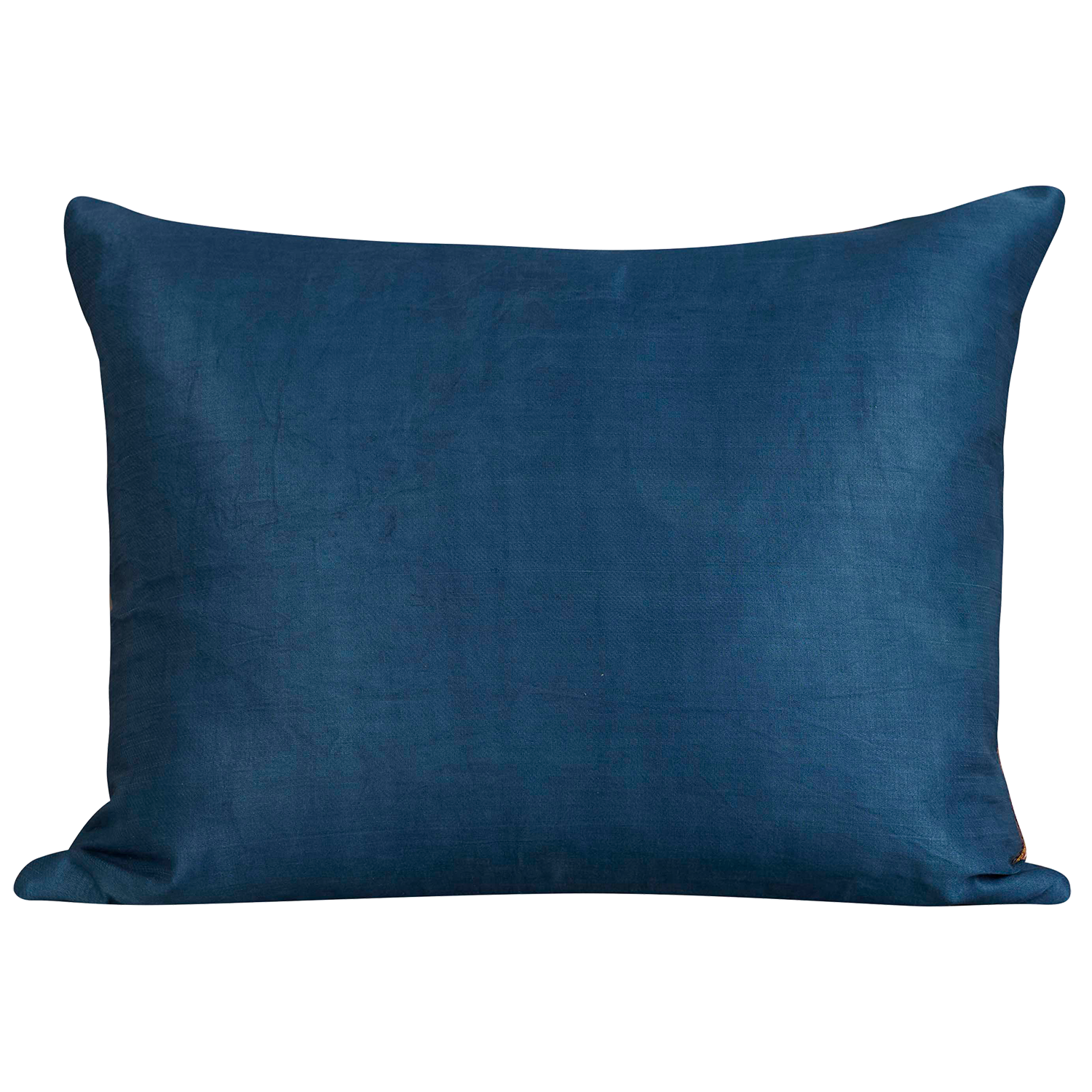 Rectangular silk suzani cushion with classic ottoman floral and rosette design