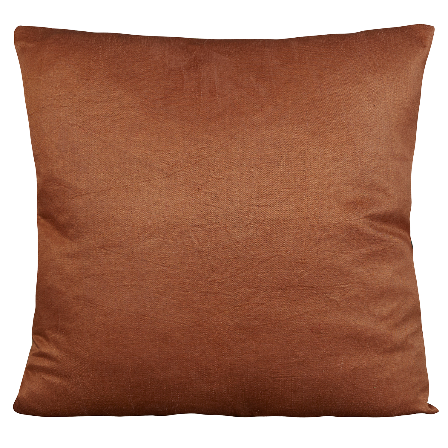 Square silk suzani embroidered cushion - pillow with an all over Anatolian motif and diagonal border