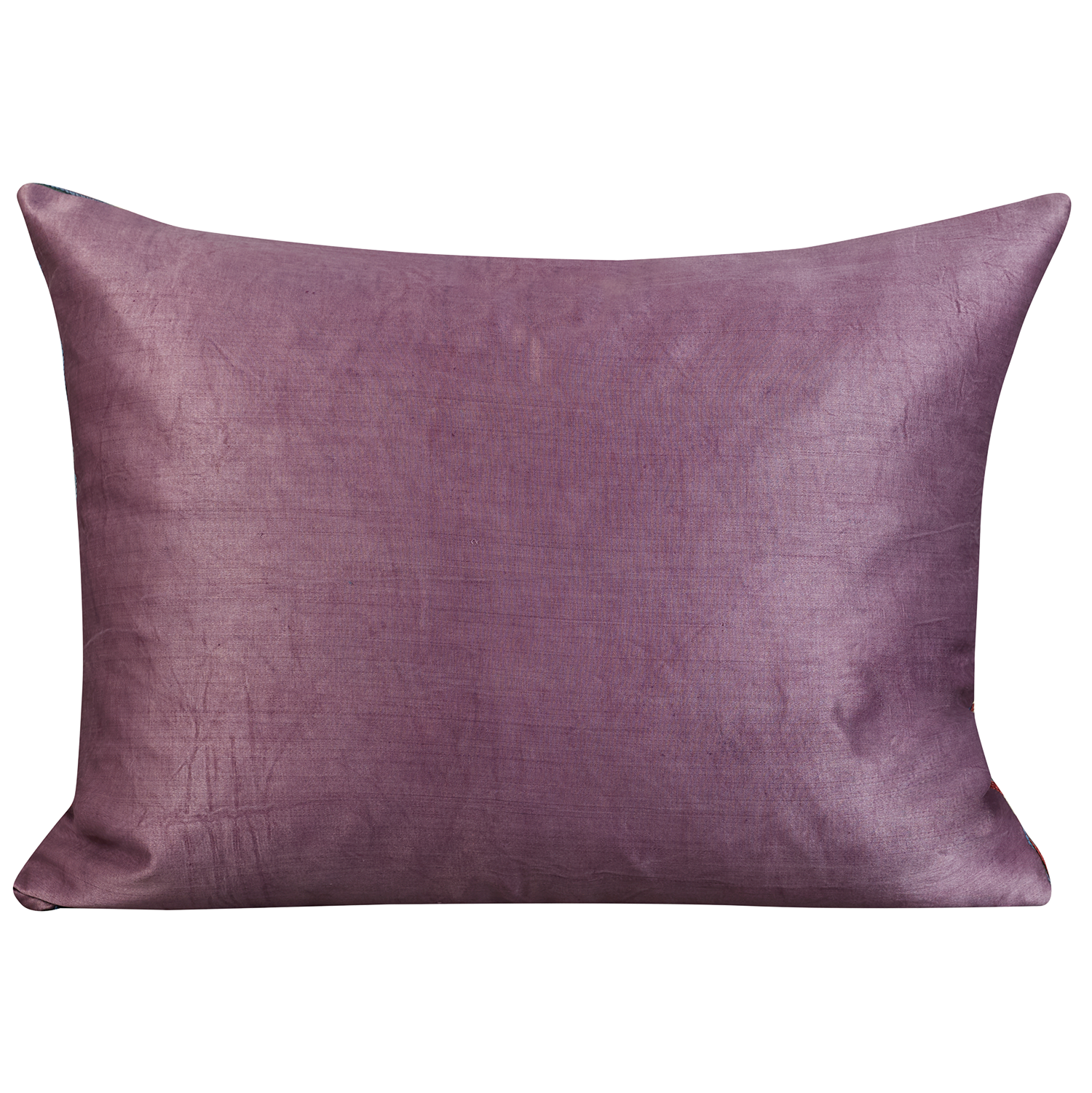 Rectangular silk suzani cushion with small petal floral design