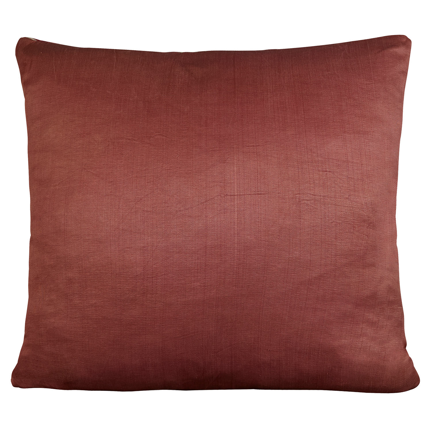 Square silk suzani embroidered cushion - pillow with pink peony stylised flowers and floral border