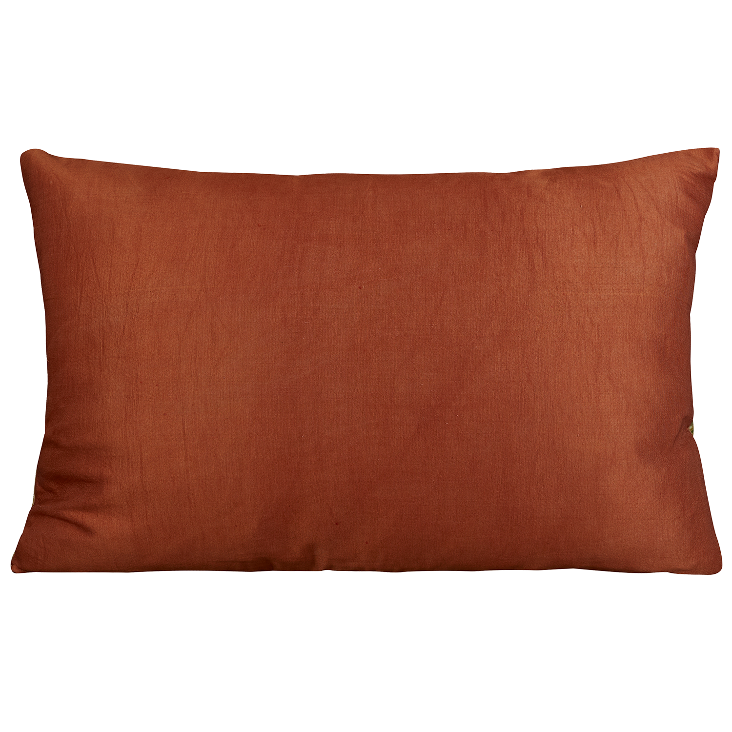 Rectangular silk suzani embroidered cushion - pillow with classical Ottoman pomegranate and carnation design