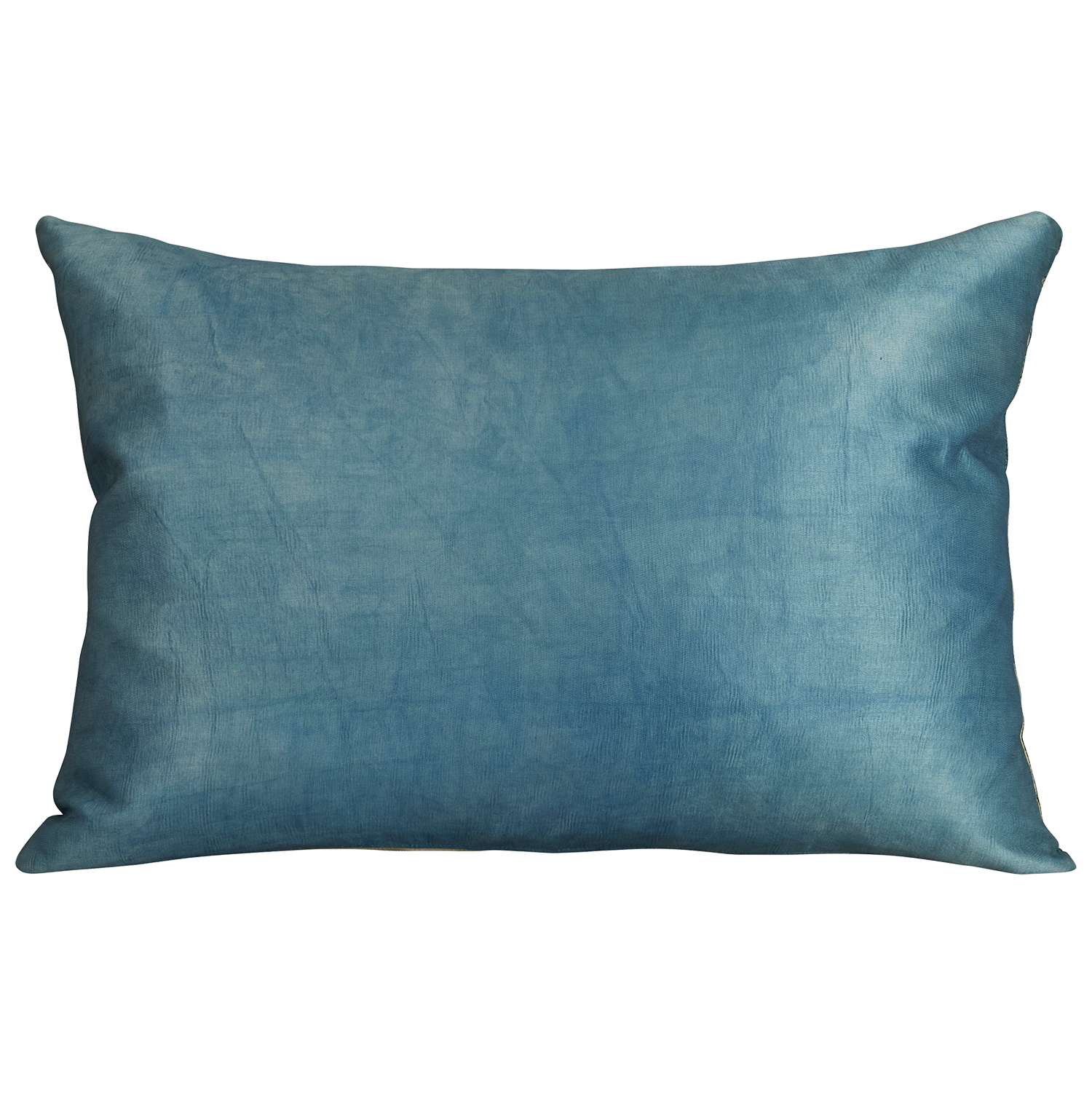 Rectangular silk suzani cushion with stylised Chrysanthemum design