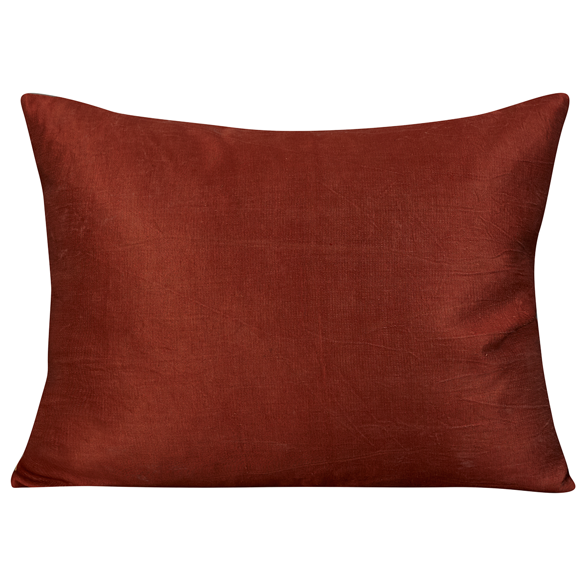 Rectangular silk suzani cushion with symmetrical design