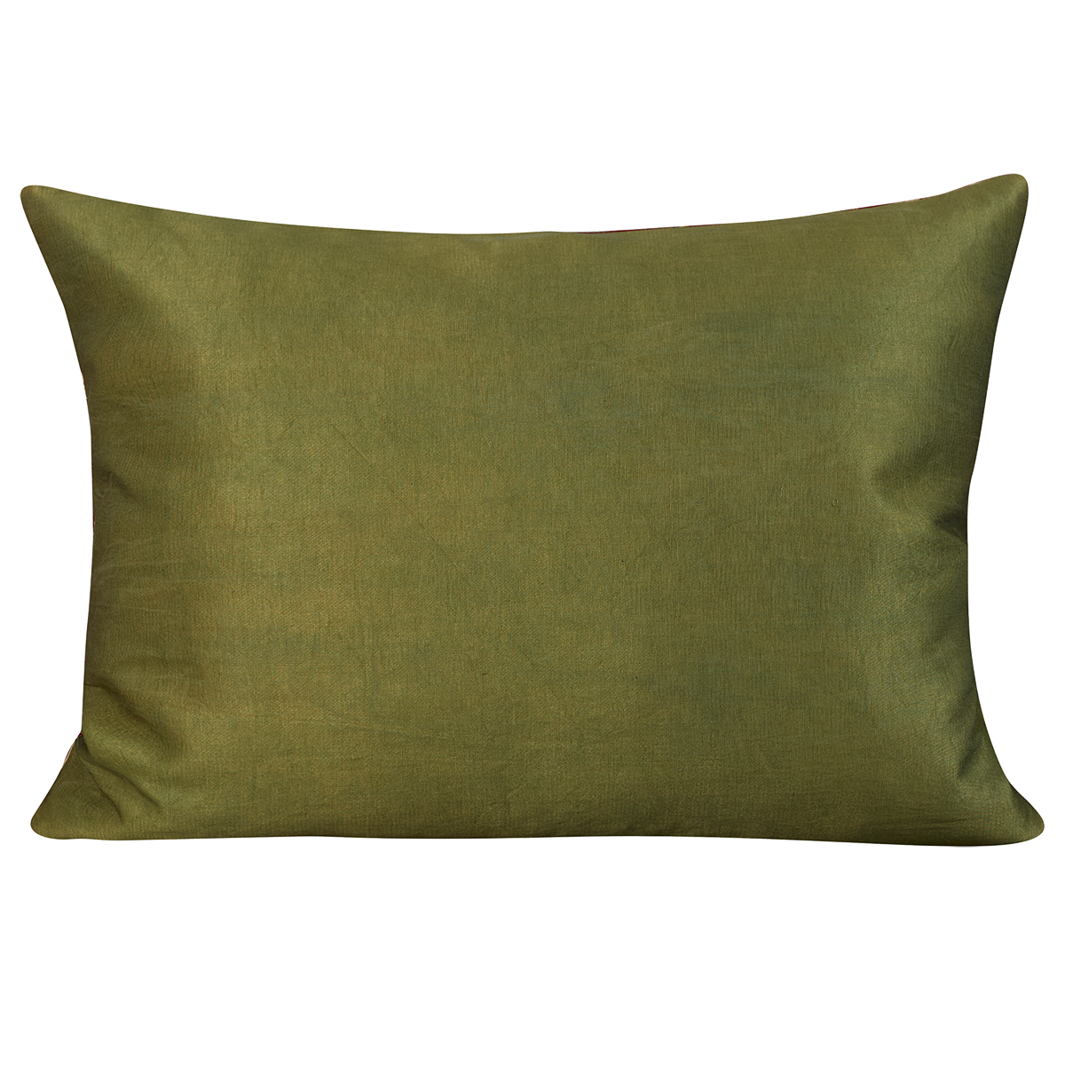 Rectangular silk suzani cushion with symmetrical lattice design