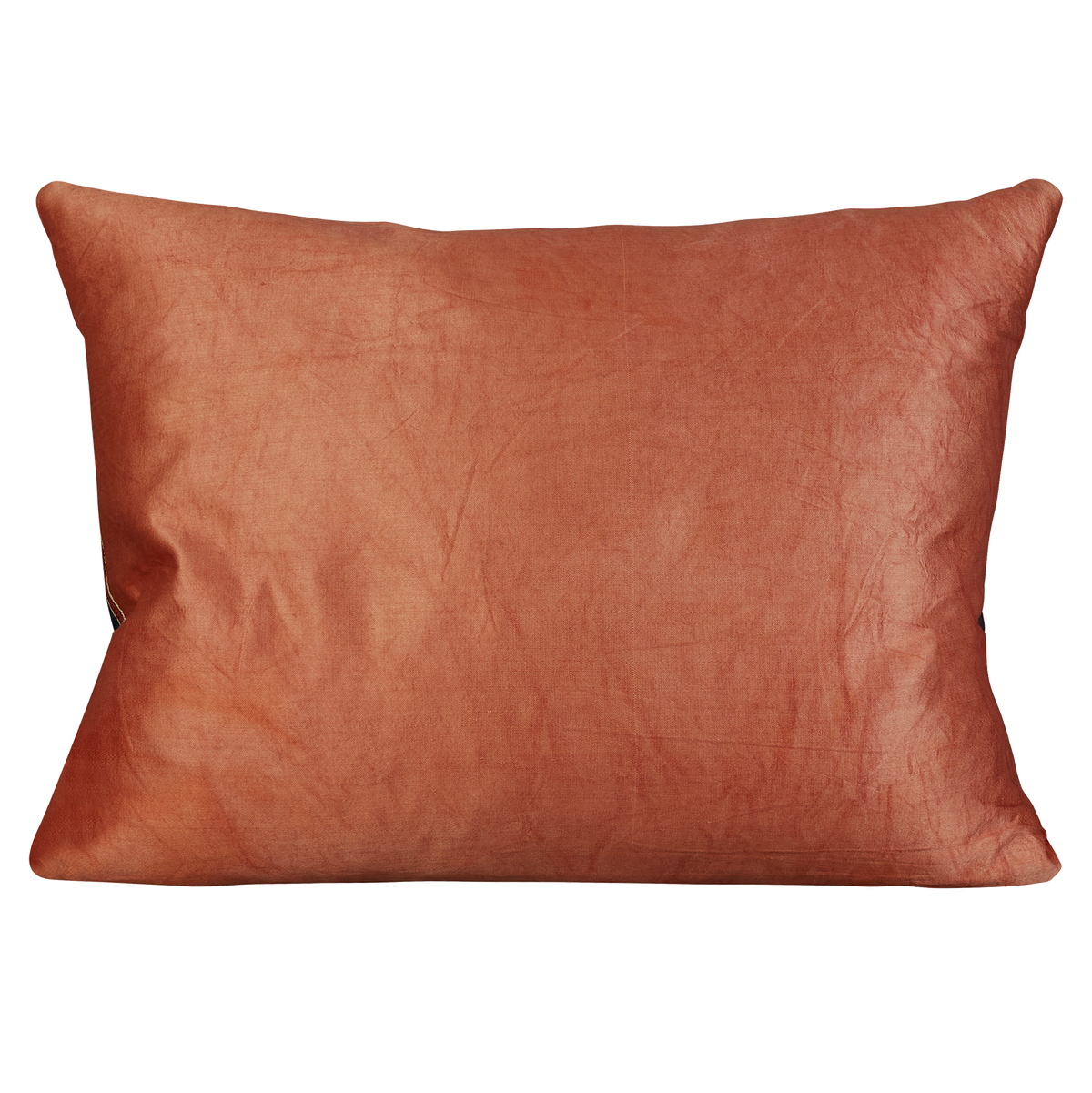 Rectangular red and pink large floral petal design suzani on blue silk ground