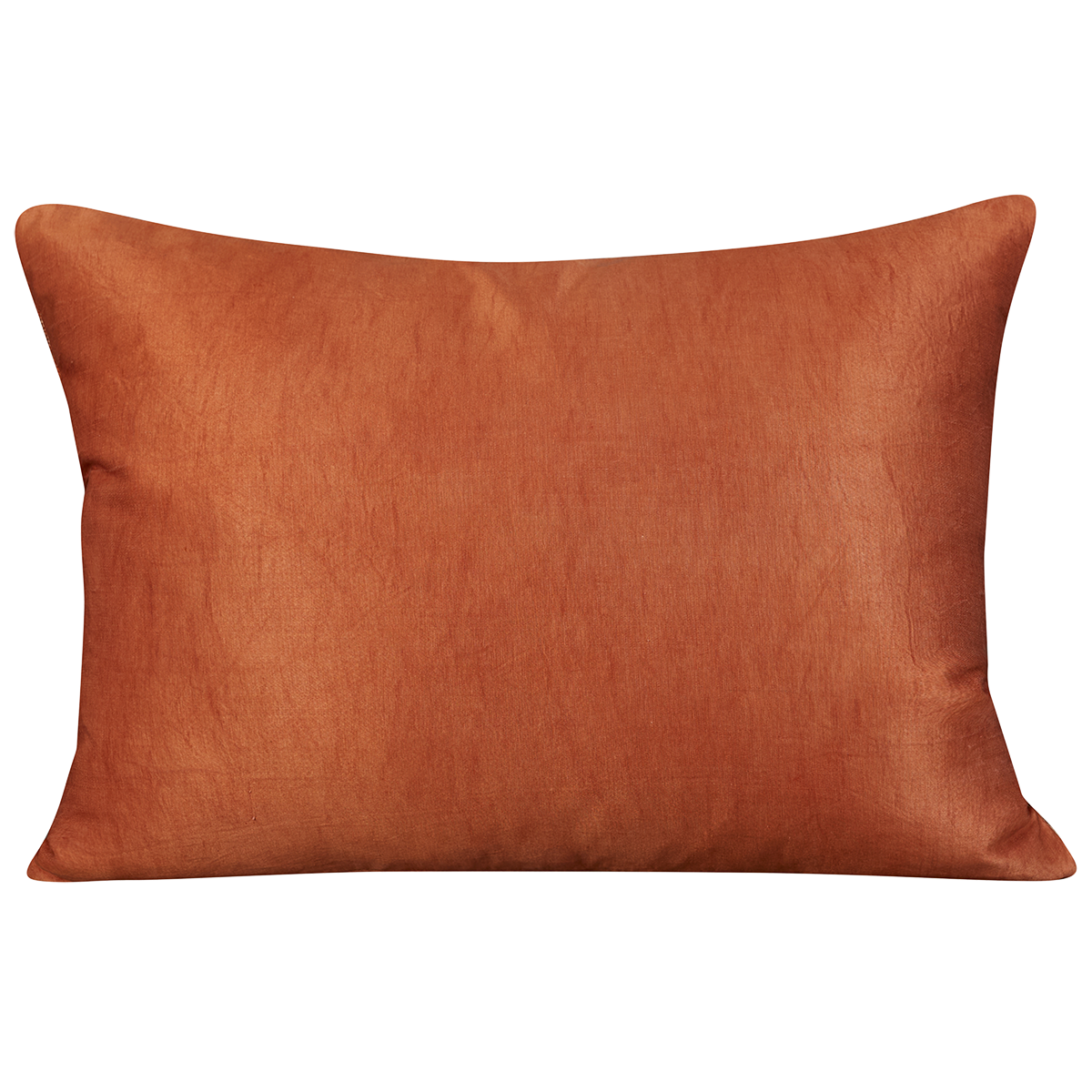 Rectangular silk suzani cushion with orange pomegranate design