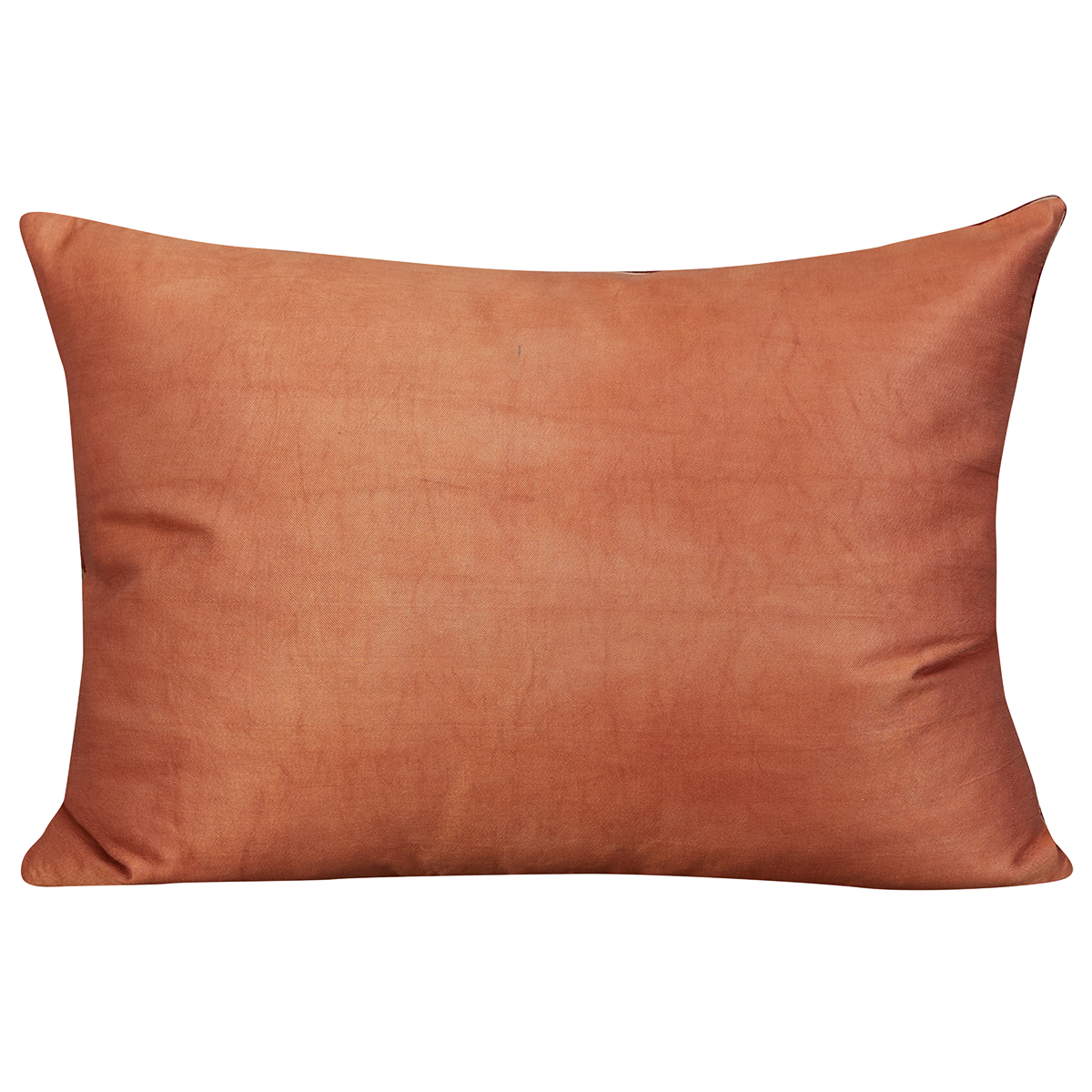 Rectangular silk suzani cushion with all over floral design on cream ground