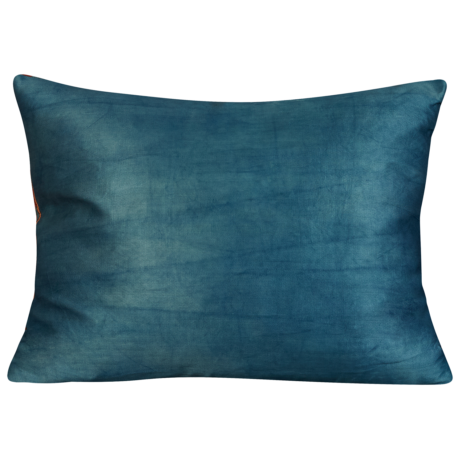 Rectangular Blue and red blue foliate design suzani on pink ground