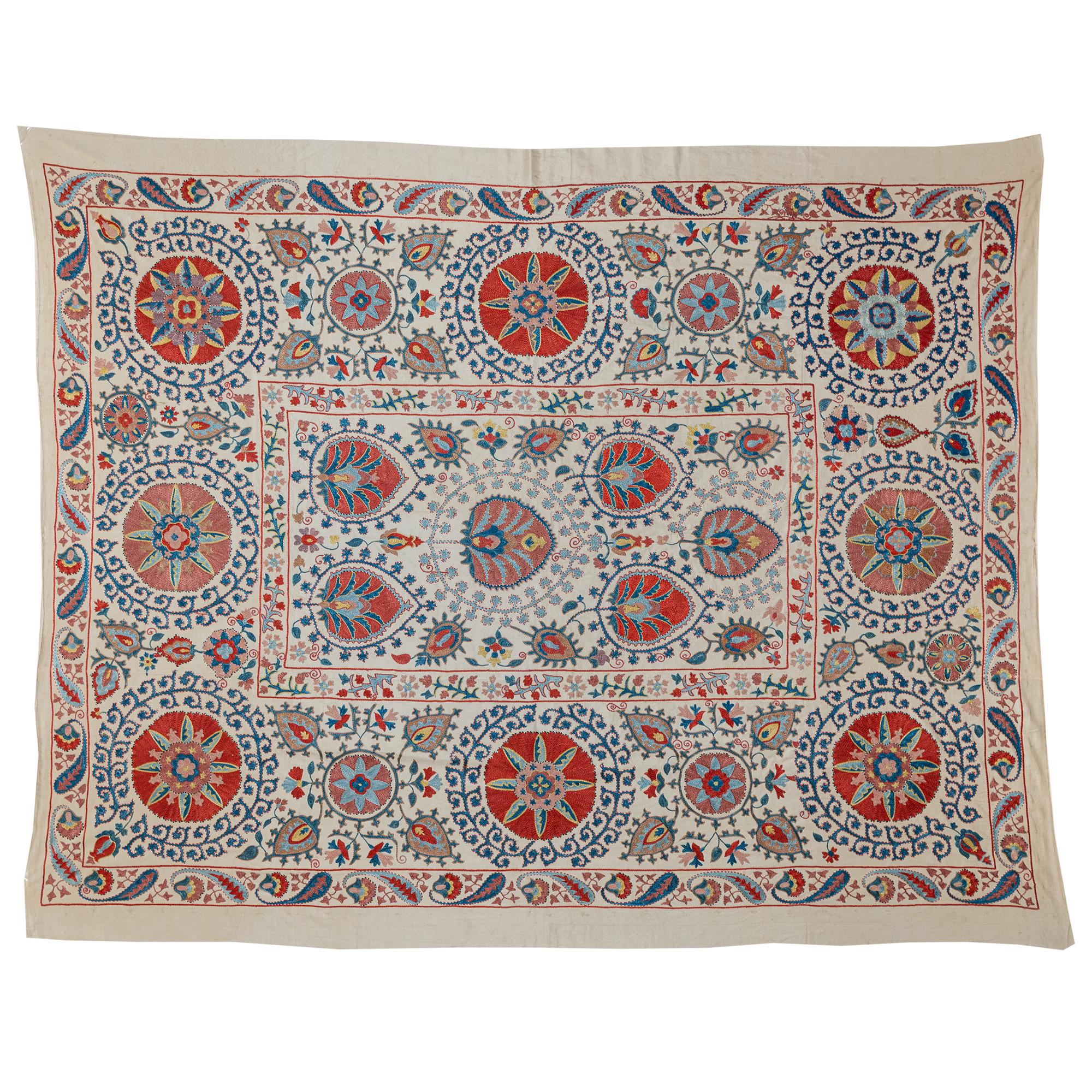 Rectangular silk Suzani Hanging, Uzbekistan circa 2000