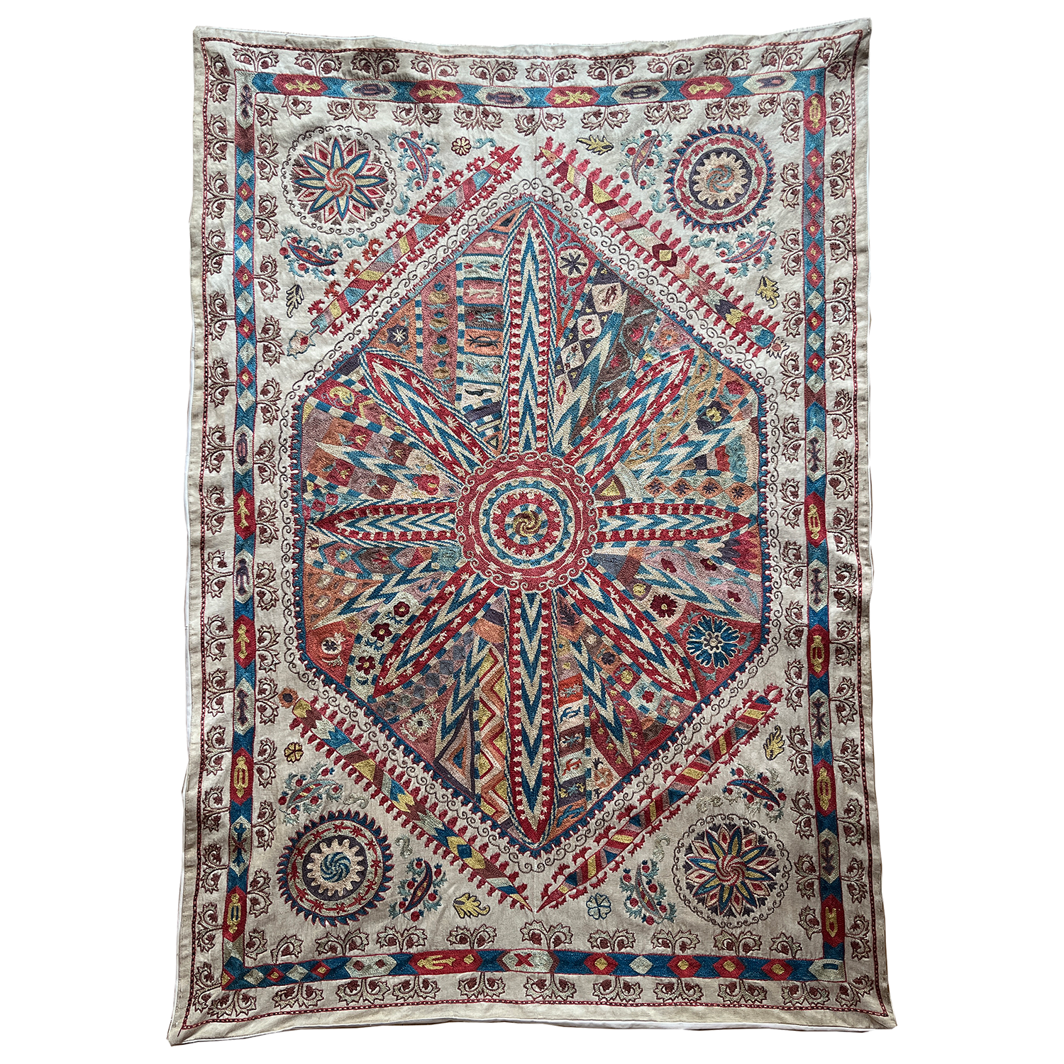Rectangular silk Suzani hanging, Uzbekistan circa 2020