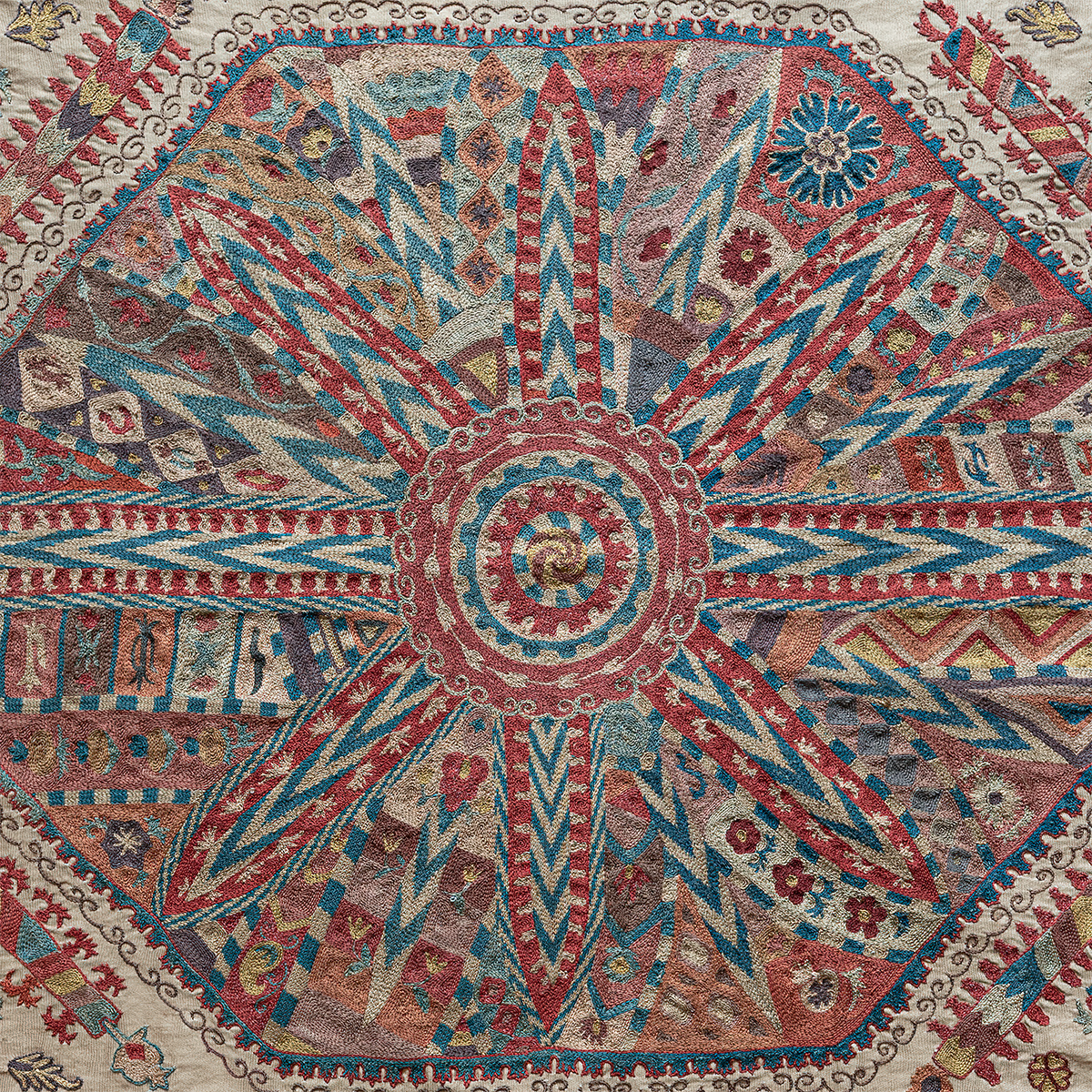 Rectangular silk Suzani hanging, Uzbekistan circa 2020
