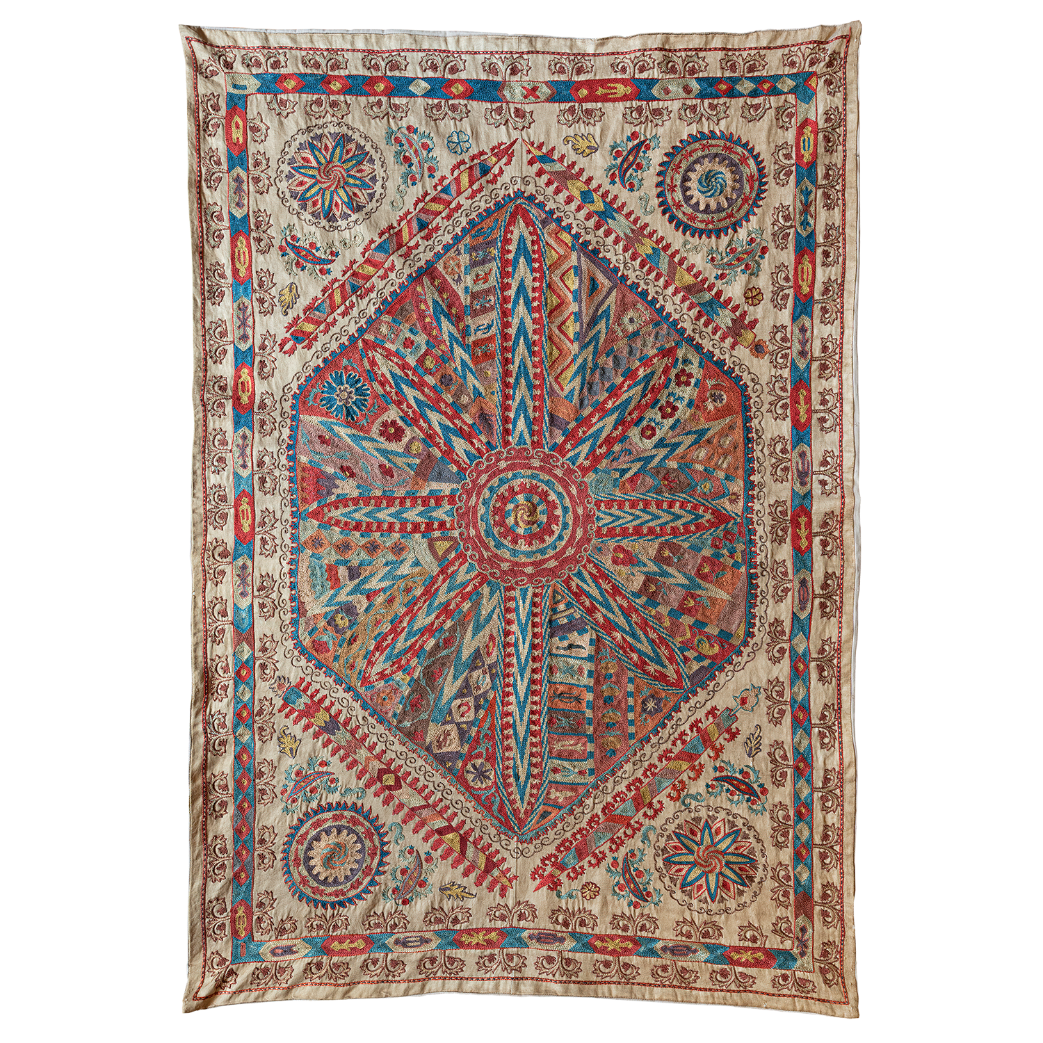 Rectangular silk Suzani hanging, Uzbekistan circa 2020