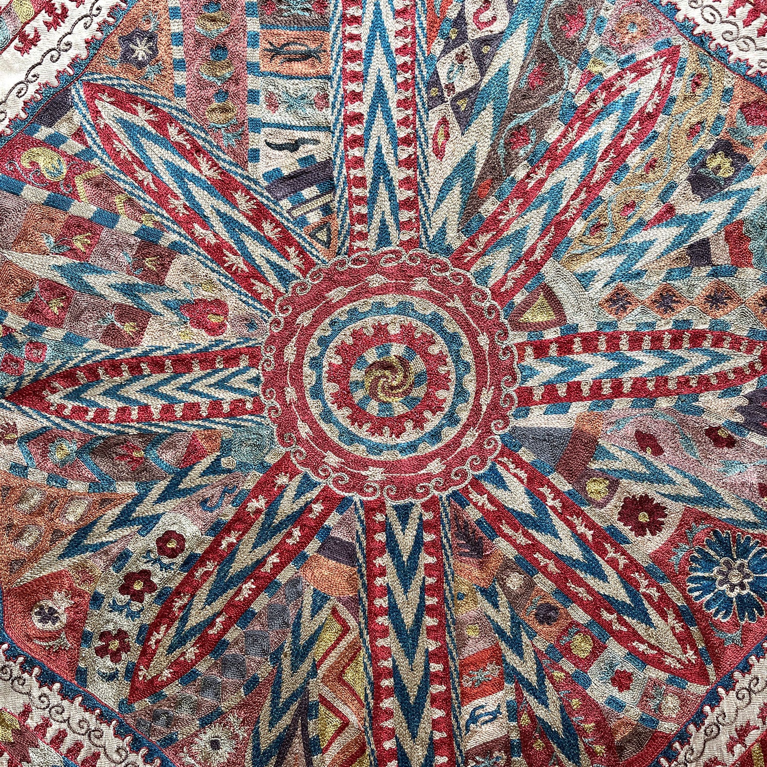 Rectangular silk Suzani hanging, Uzbekistan circa 2020