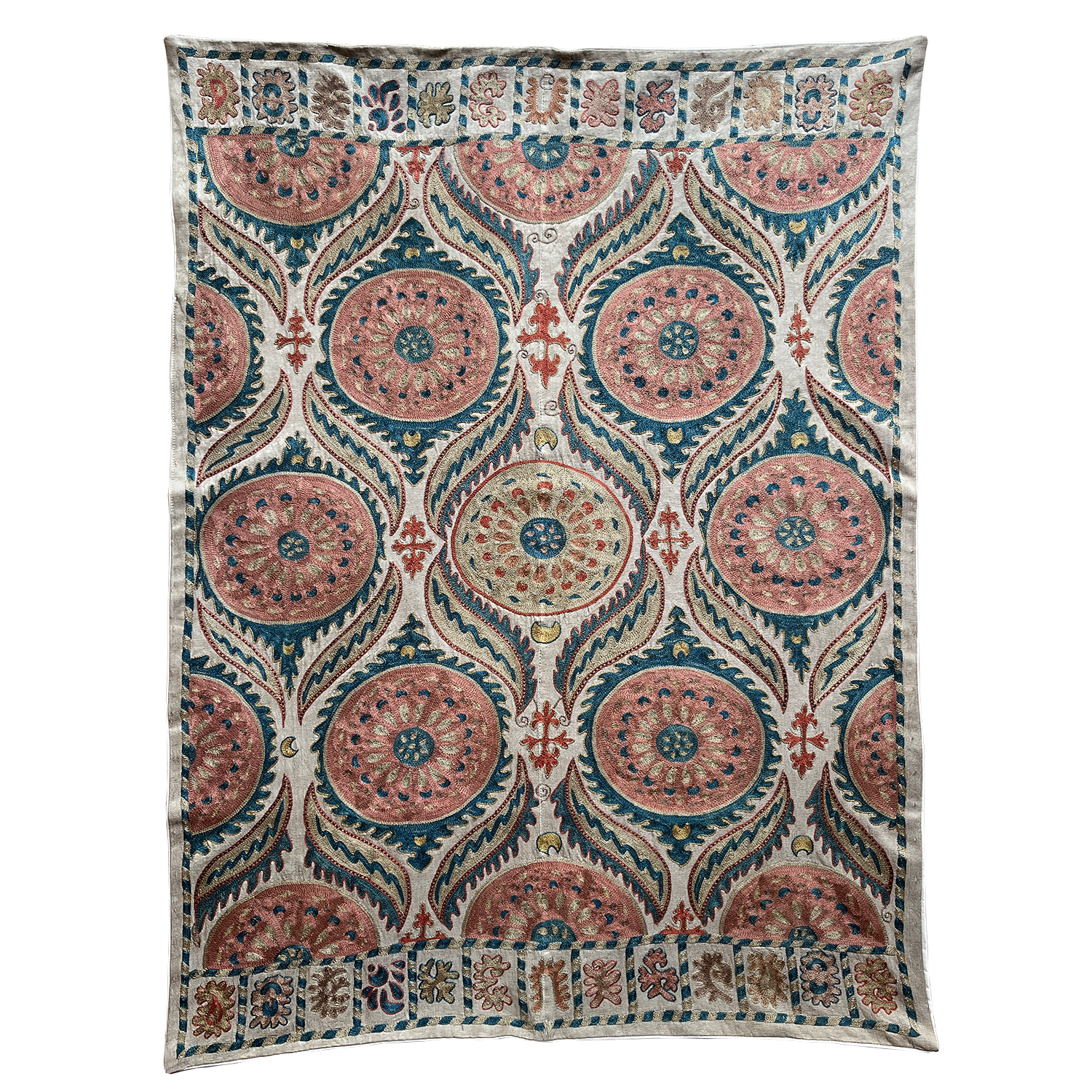 Rectangular silk Suzani hanging, Uzbekistan circa 2020