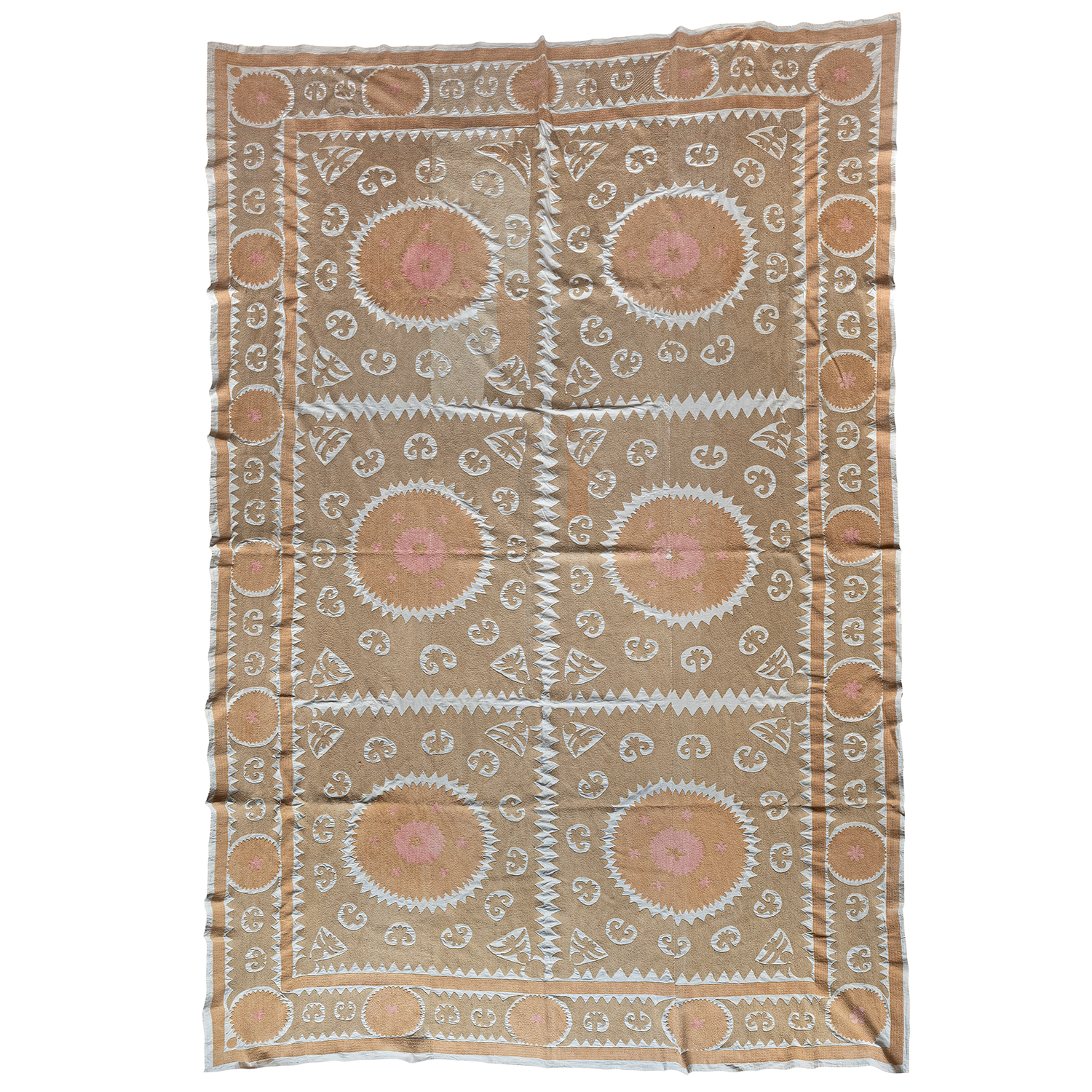 Rectangular cotton Suzani hanging/bedspread, Uzbekistan circa 2000