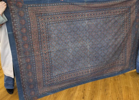 Indian cotton blue bedspread