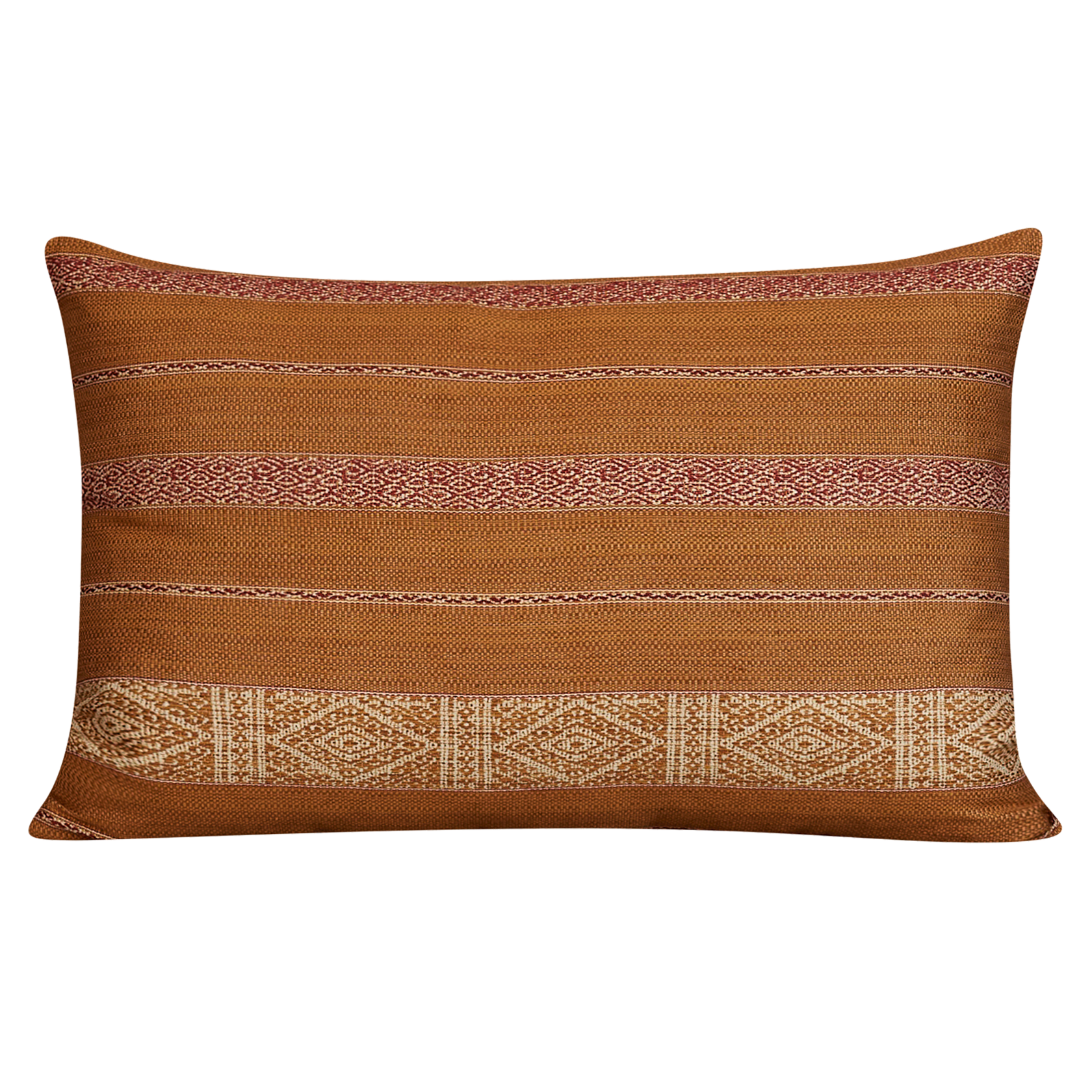 Rectangular Timor woven cushion - Cognac