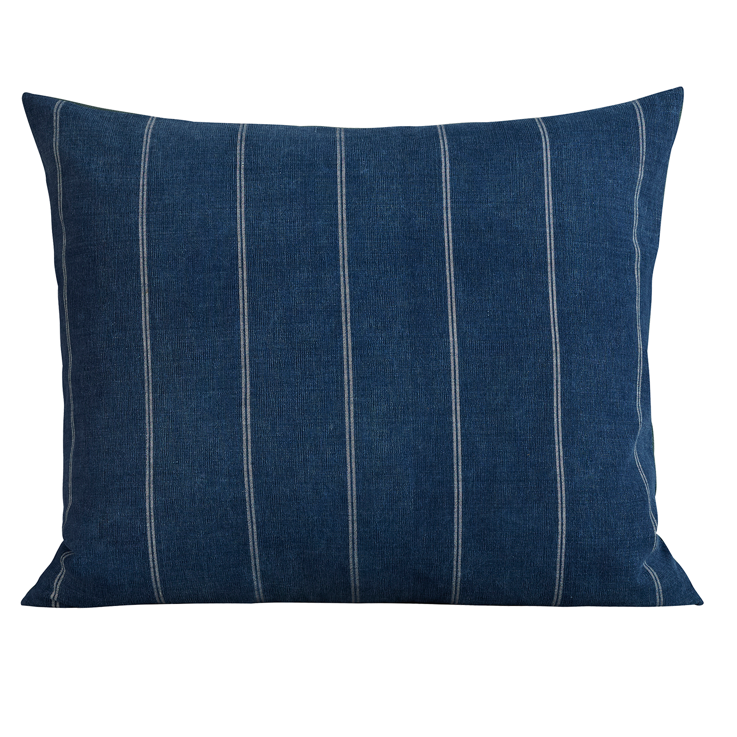 Vintage Guatemalan rectangular stripe indigo cushion