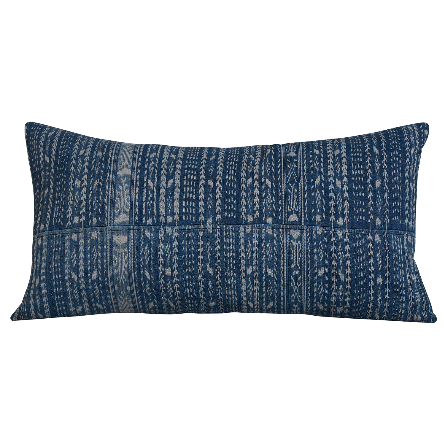 Rectangular Vintage Indonesian indigo cushion - Timor (eastern Indonesia), dyed with natural indigo