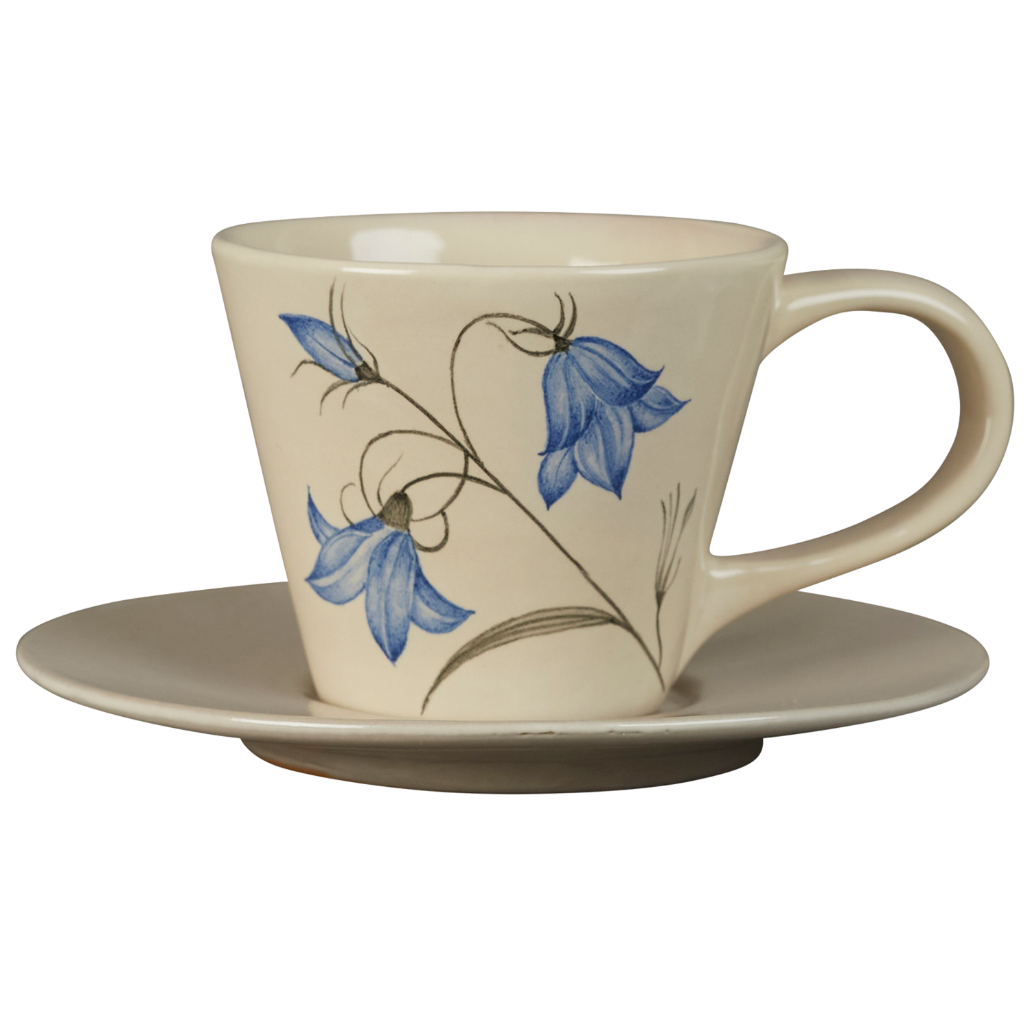 Hand-painted ceramic espresso cup and saucer