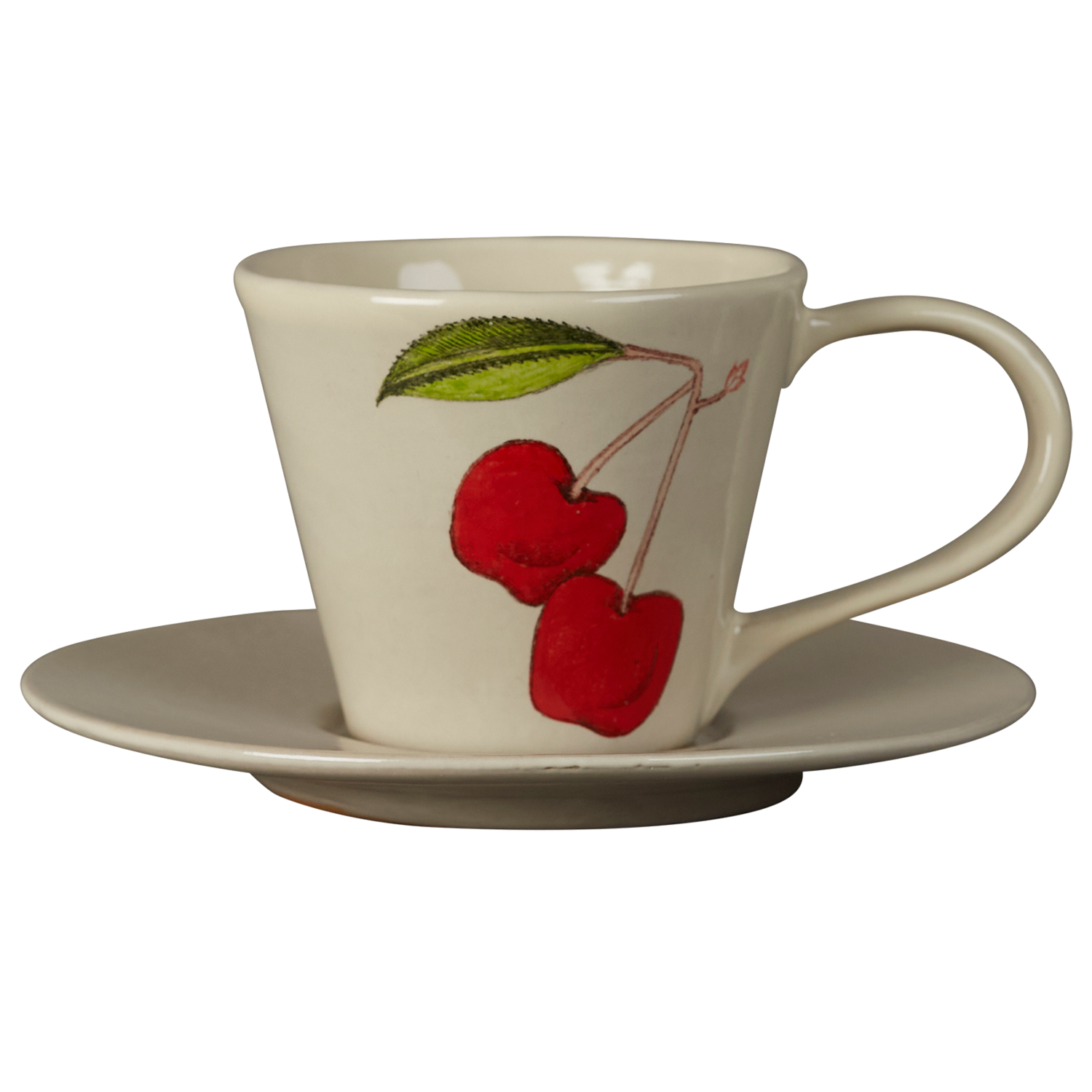 Hand-painted ceramic espresso cup and saucer