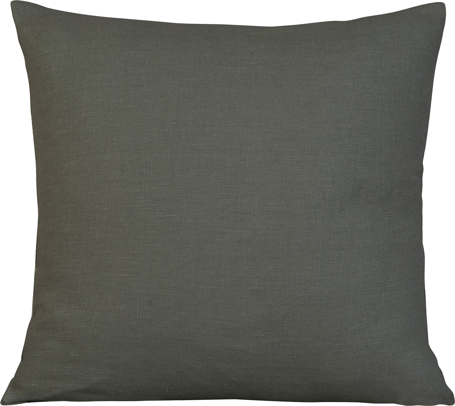 Square hand-woven chenille cushion in celadon