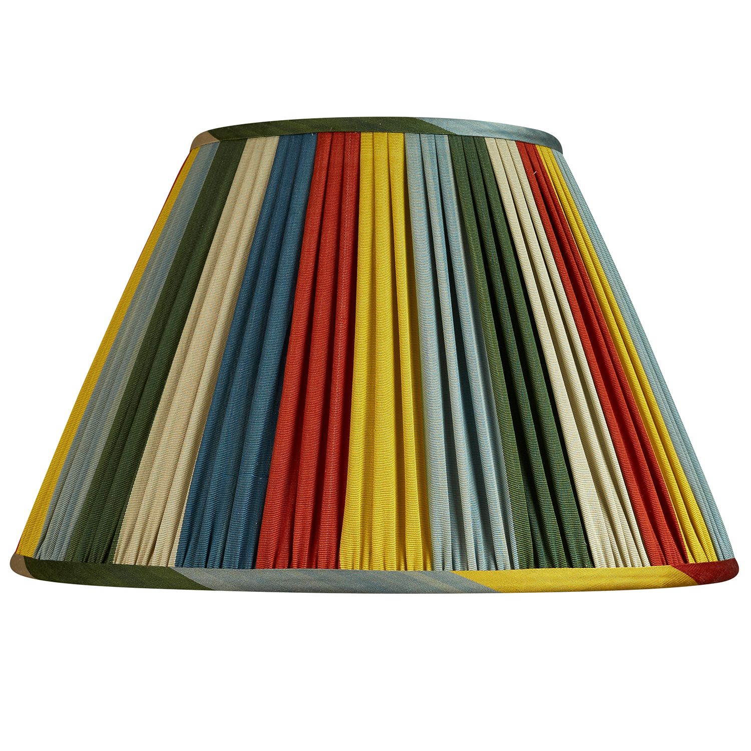 14 inch Harlequin stripe French drum silk and cotton ikat lampshade