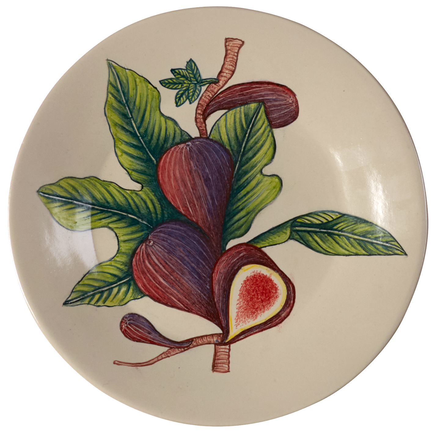 Hand-painted ceramic dessert plate