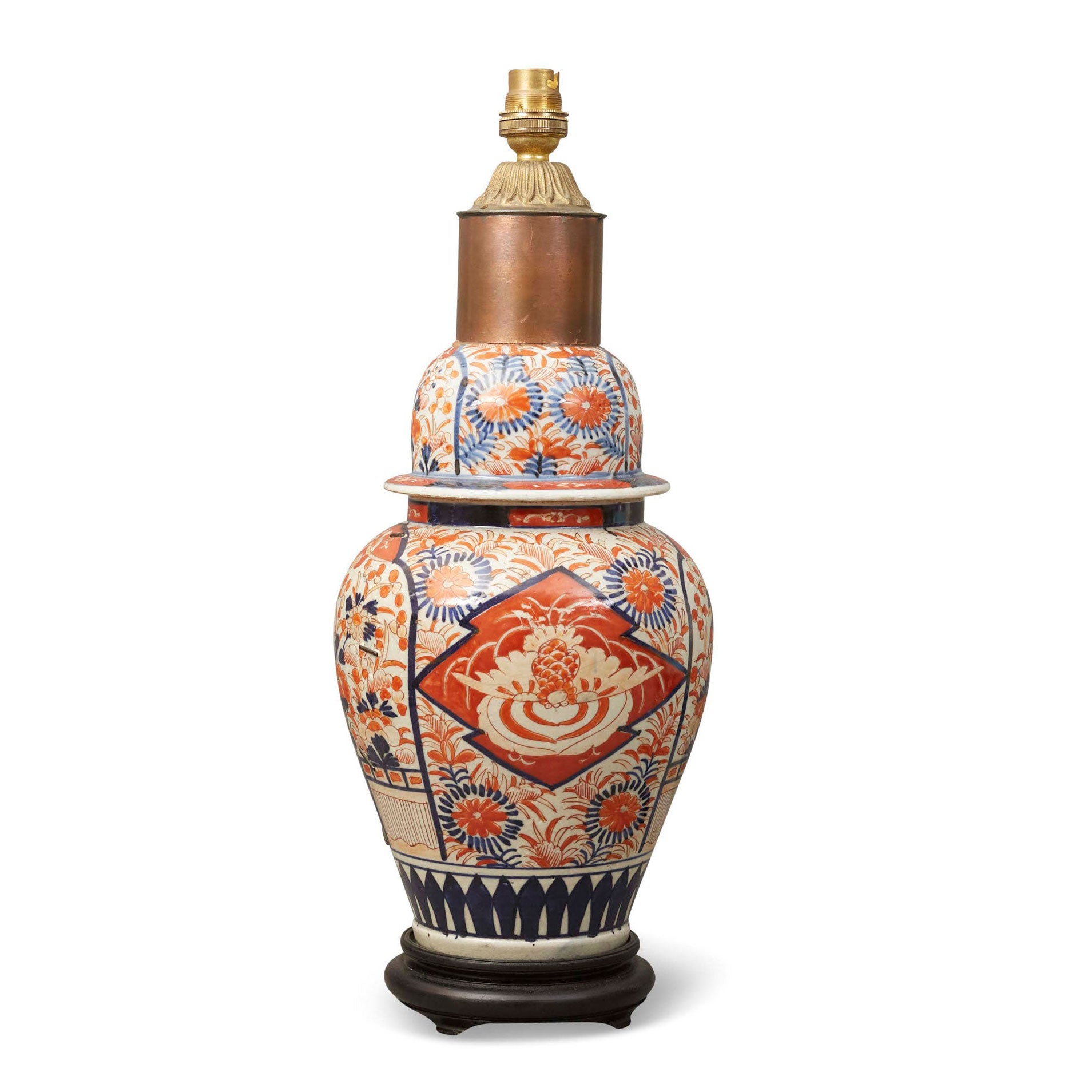 An early 20th century Japanese Imari table lamp